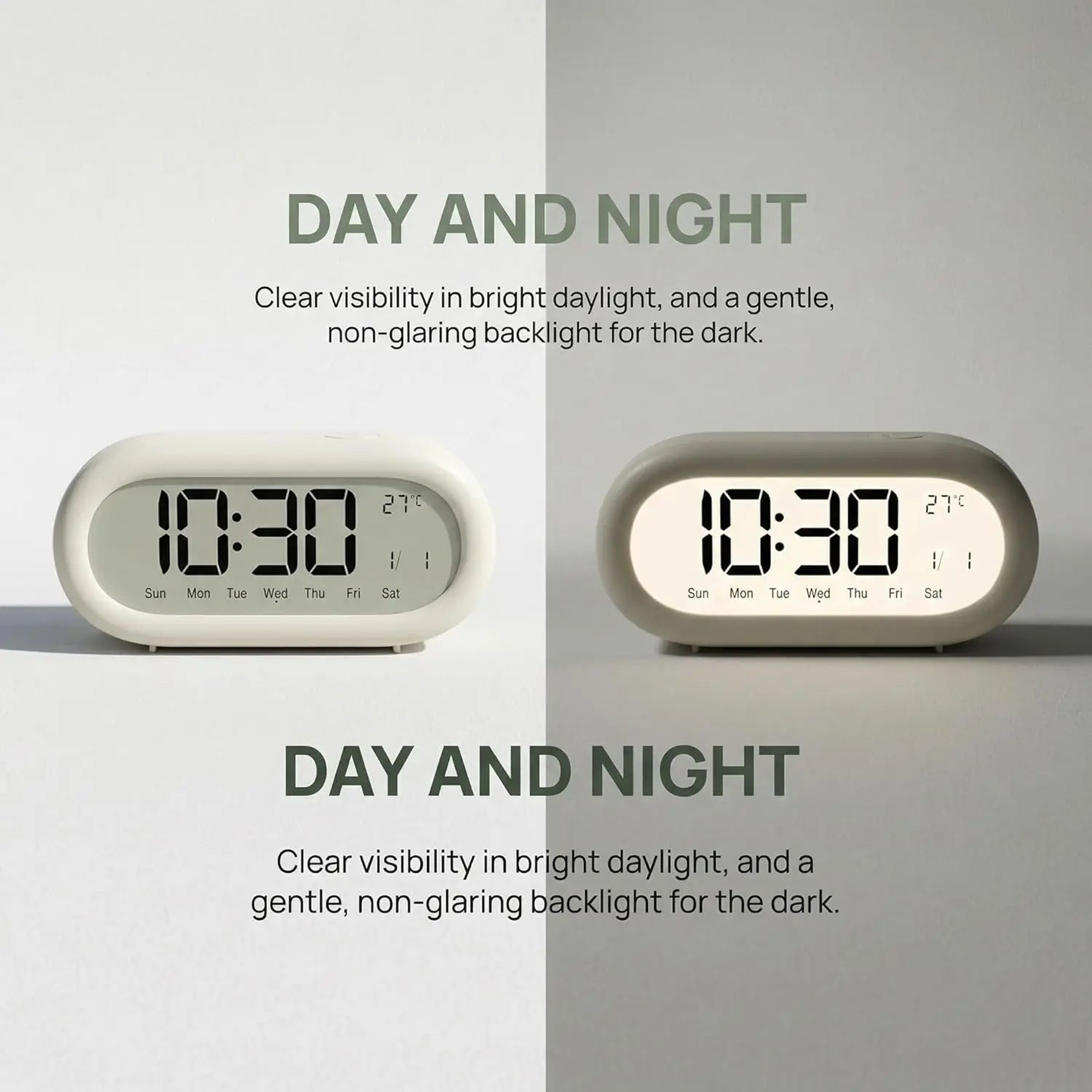 Digital LCD Alarm Clock With Temperature And Humidity Display 5