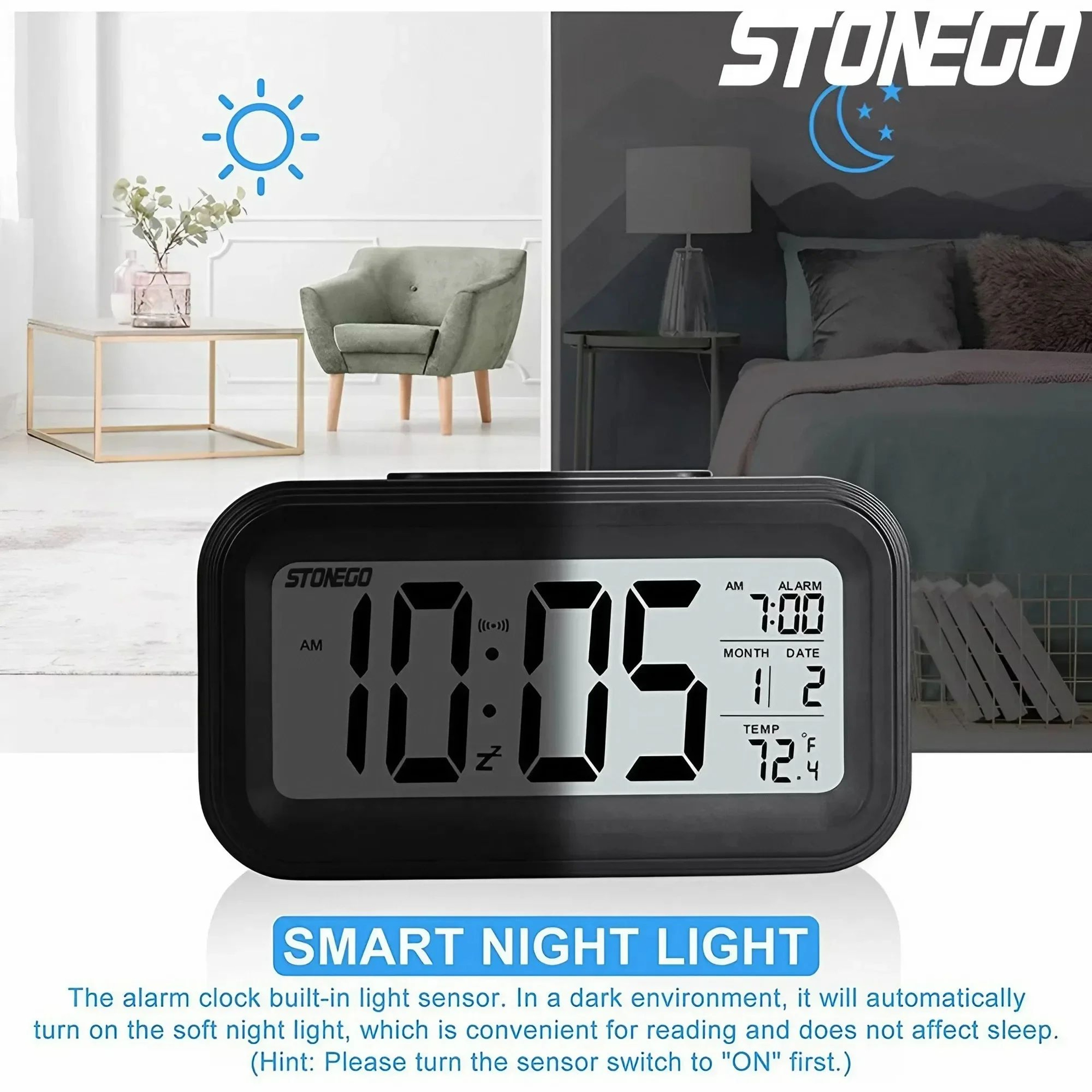 Mini LED Digital Alarm Clock With Backlight And Snooze 1