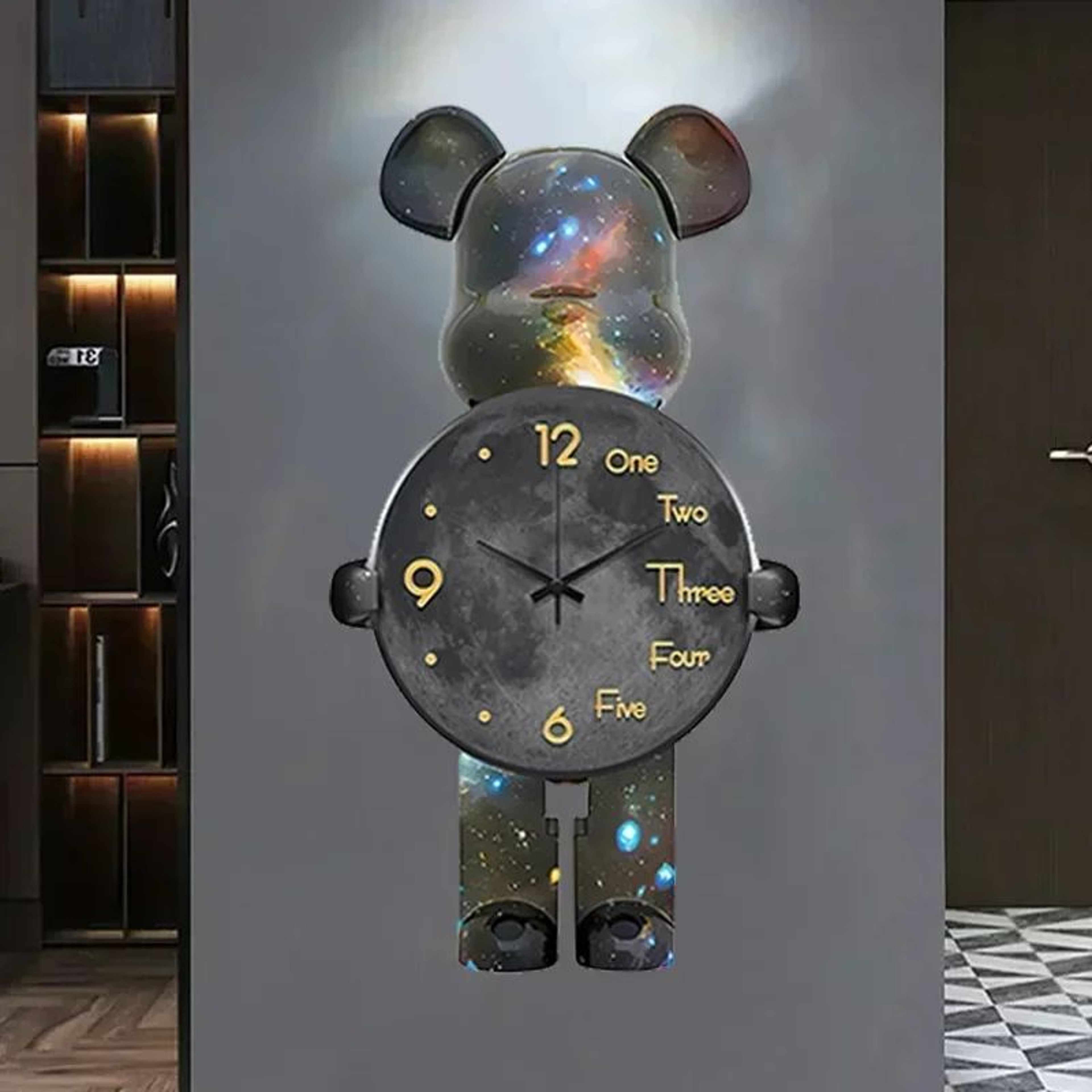 Aesthetic Bear LED Wall Clock With Decorative Light 6