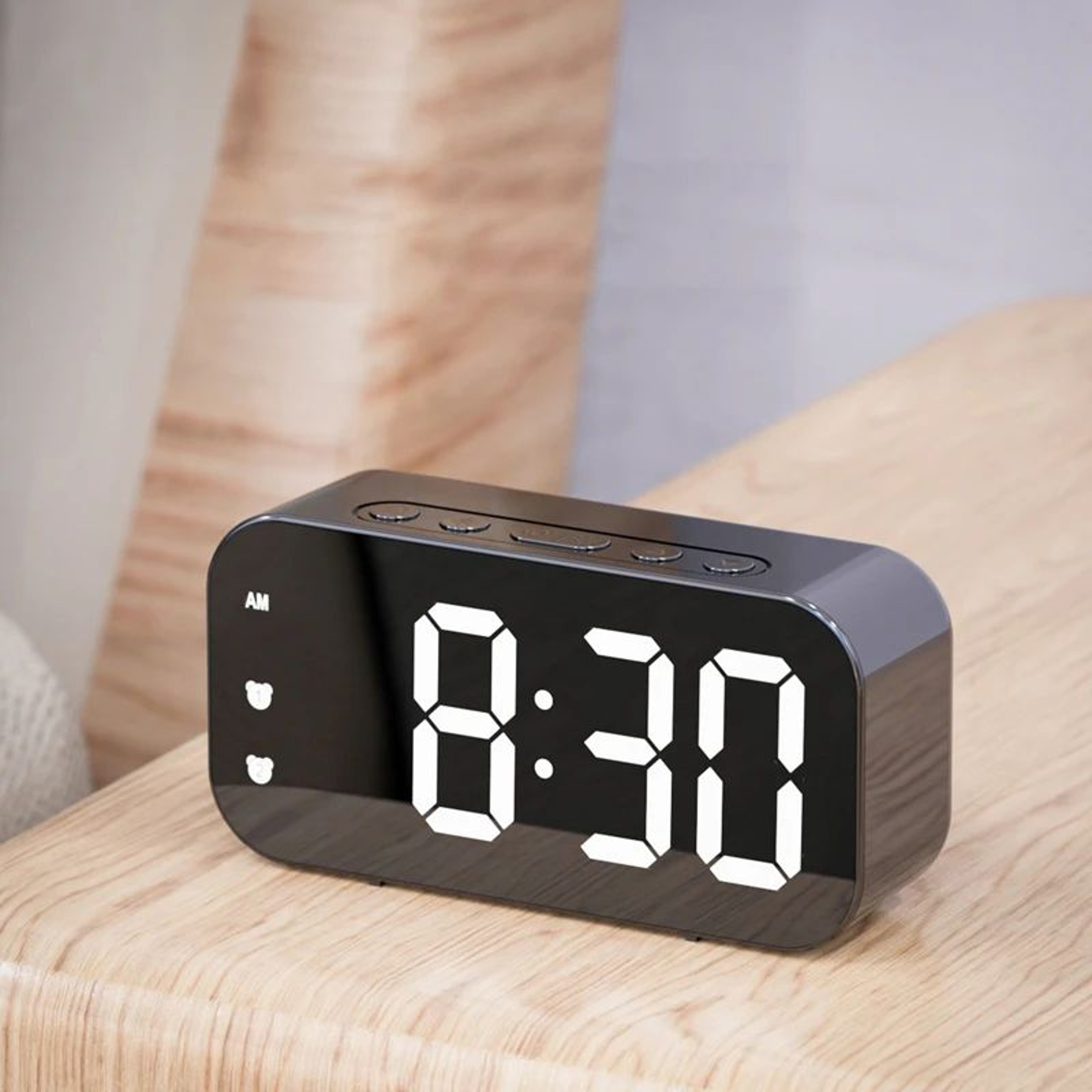 Sound Control LED Digital Alarm Clock With Temperature Display 0