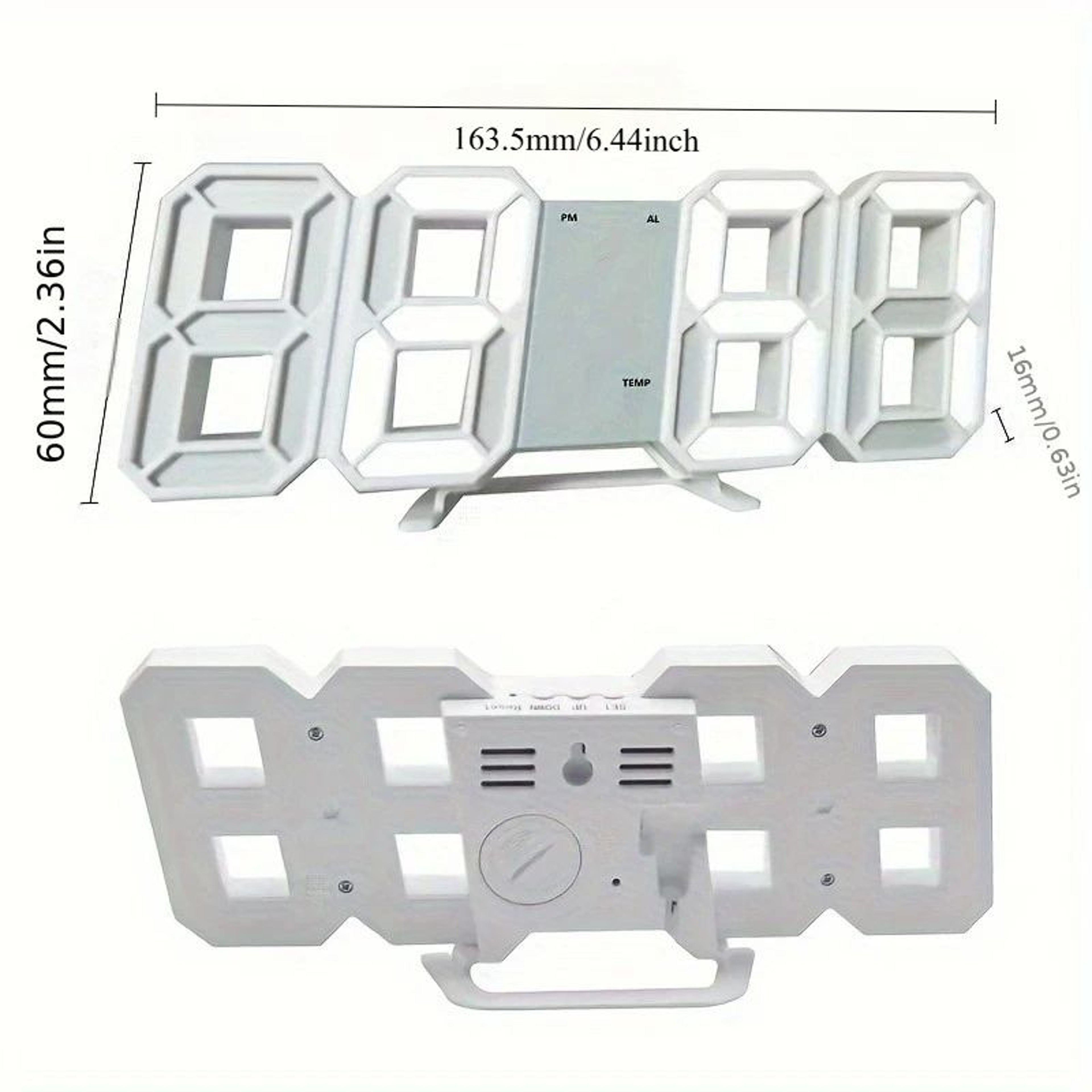 3D LED Digital Alarm Clock For Wall Or Desktop Display 1