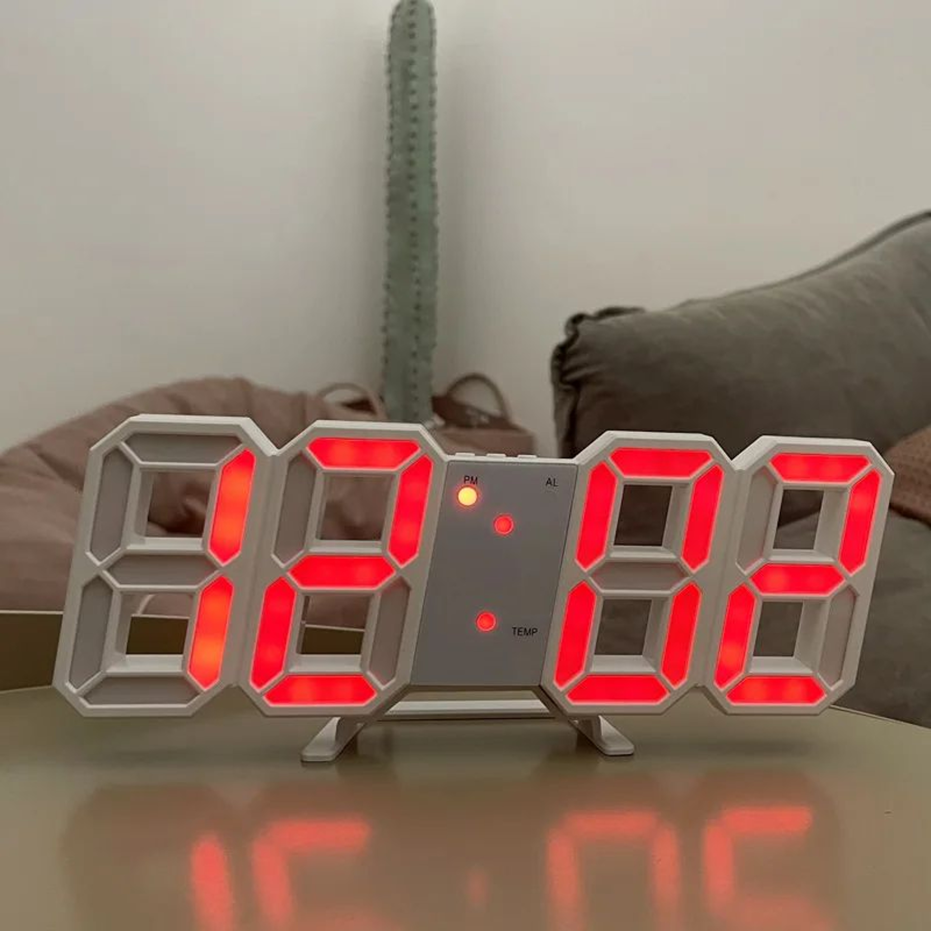 3D LED Digital Alarm Clock For Wall Or Desktop Display 8