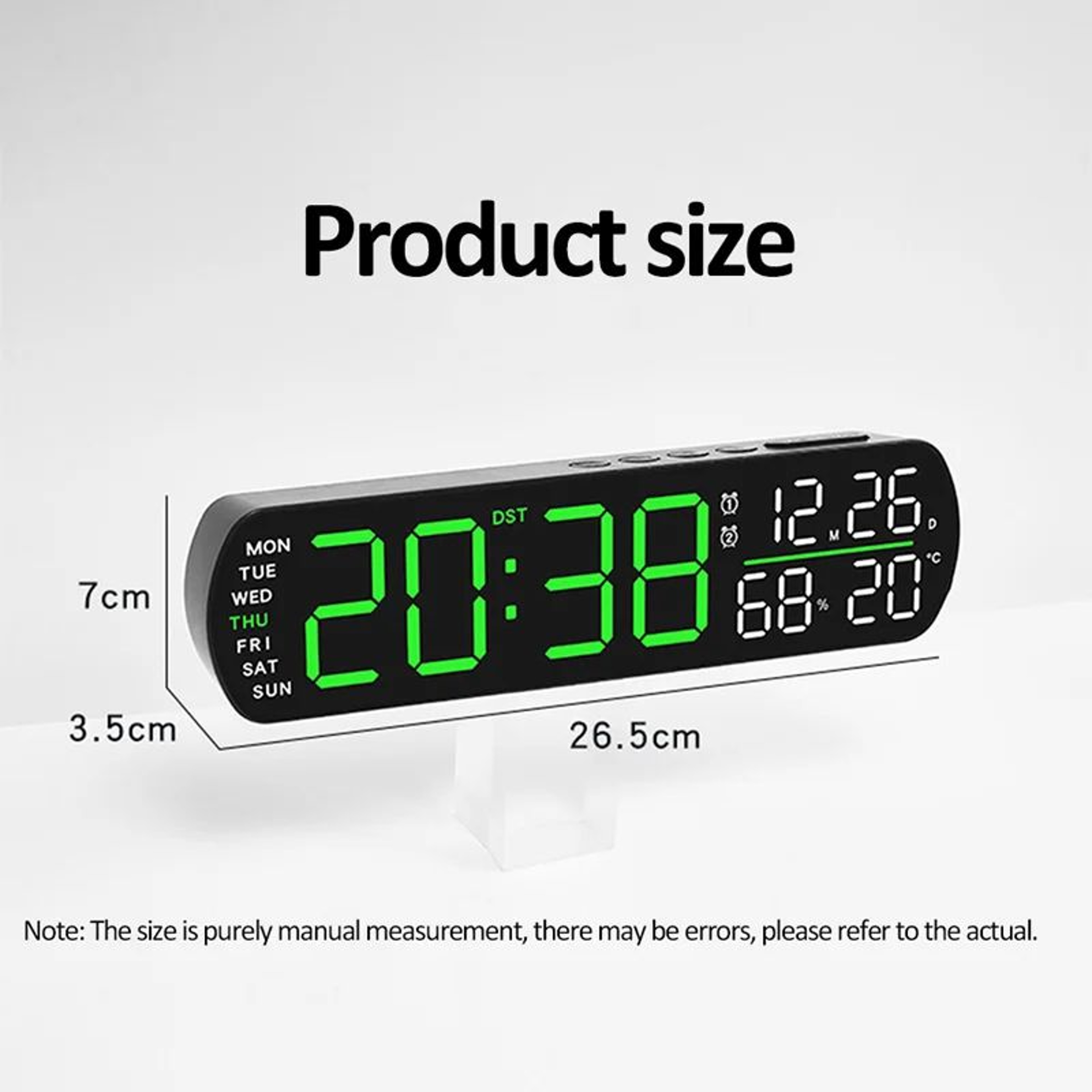 10 Inch LED Digital Alarm Clock With Temperature Humidity And Dual Alarm 5