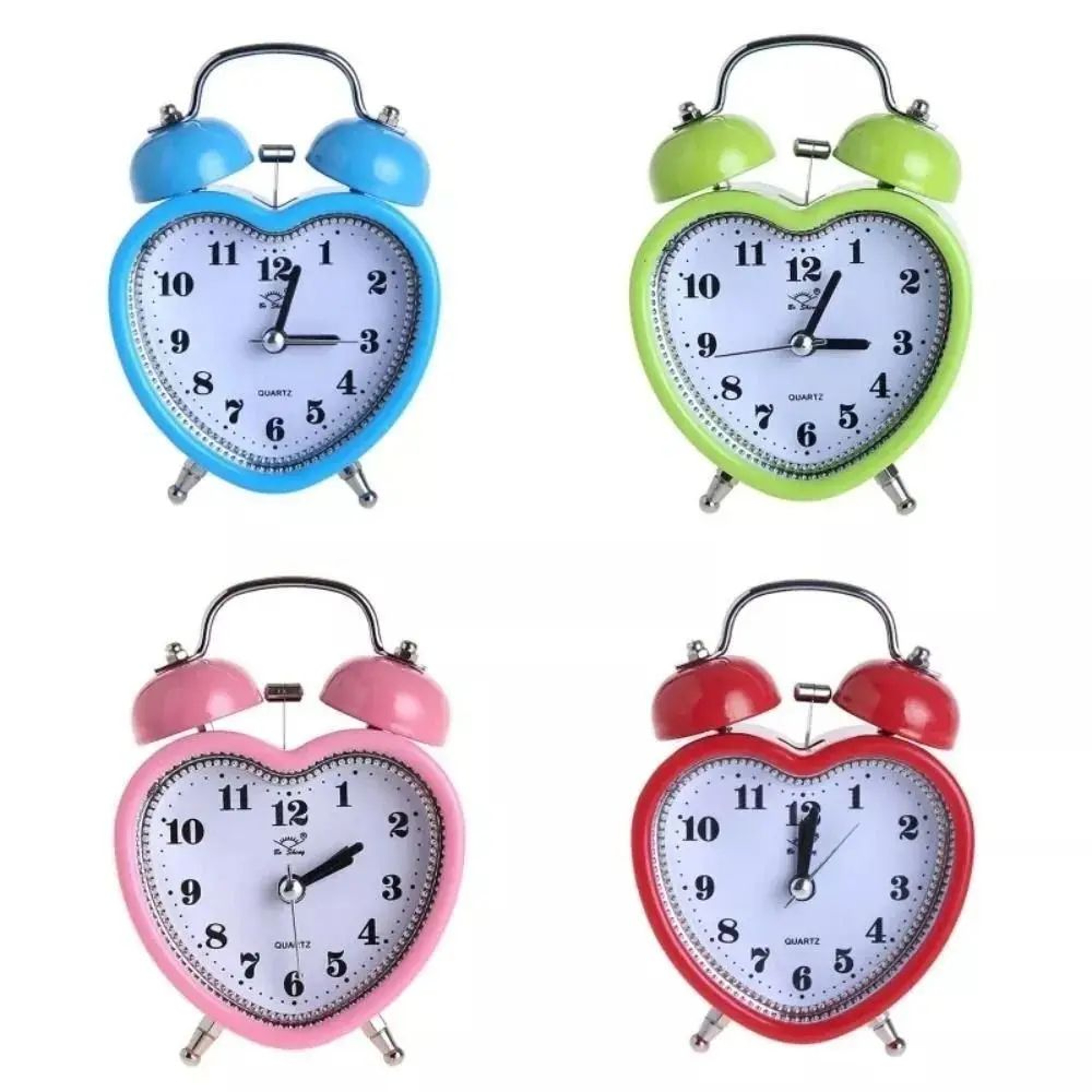 Heart Shape Silent Alarm Clock With Night Light And Snooze 4