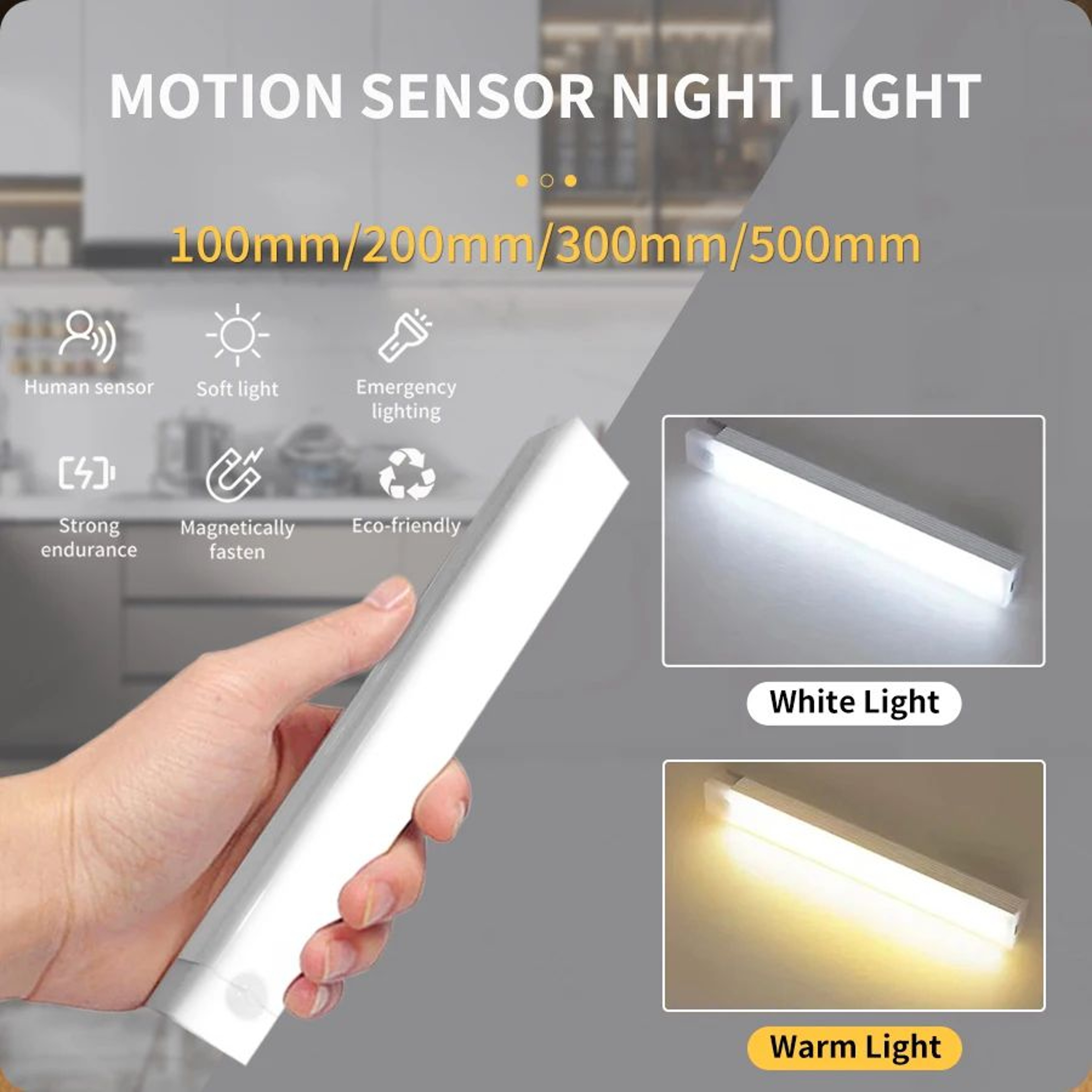 Smart Rechargeable Motion Sensor LED Night Light 0