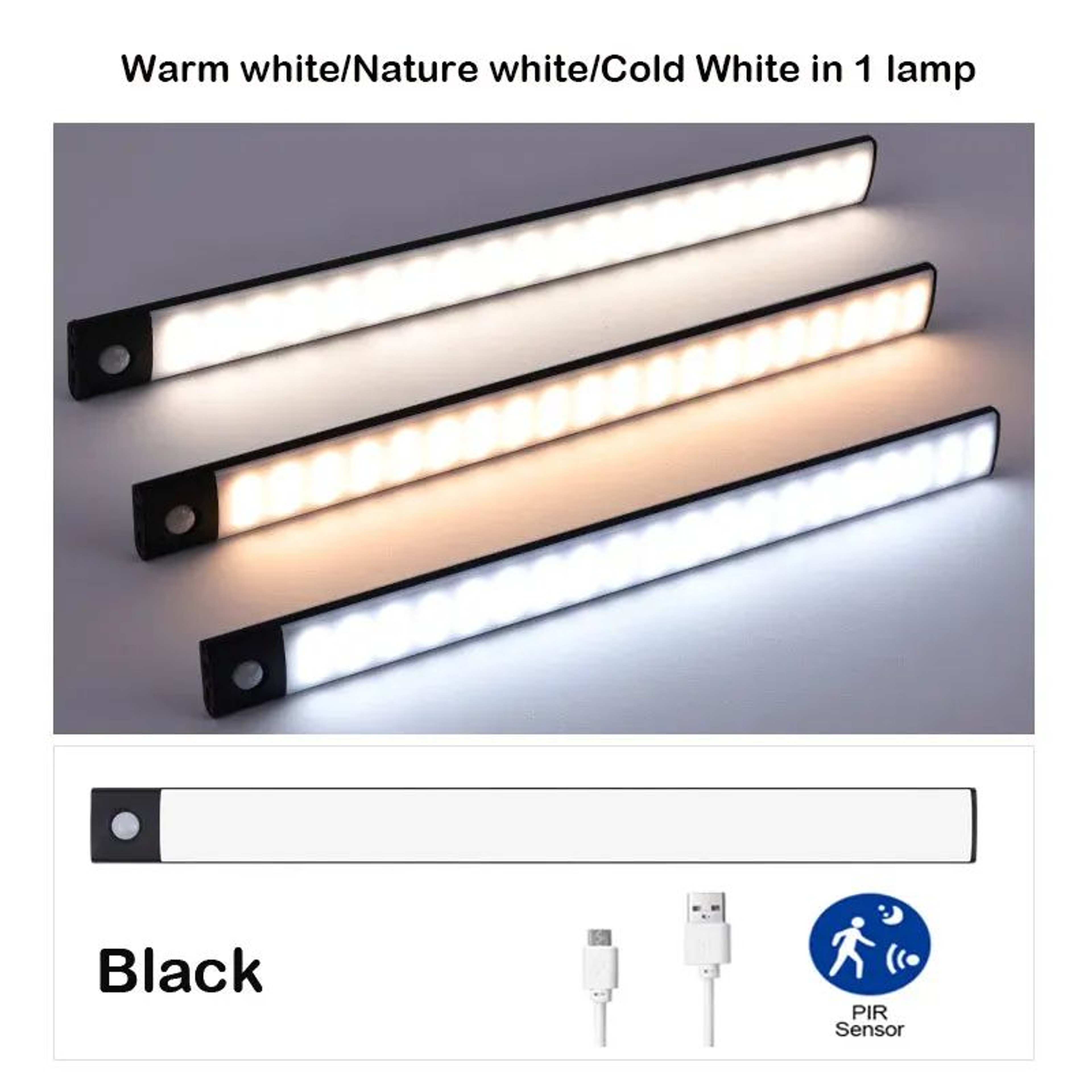Ultra Thin Rechargeable Motion Sensor LED Cabinet Light 6