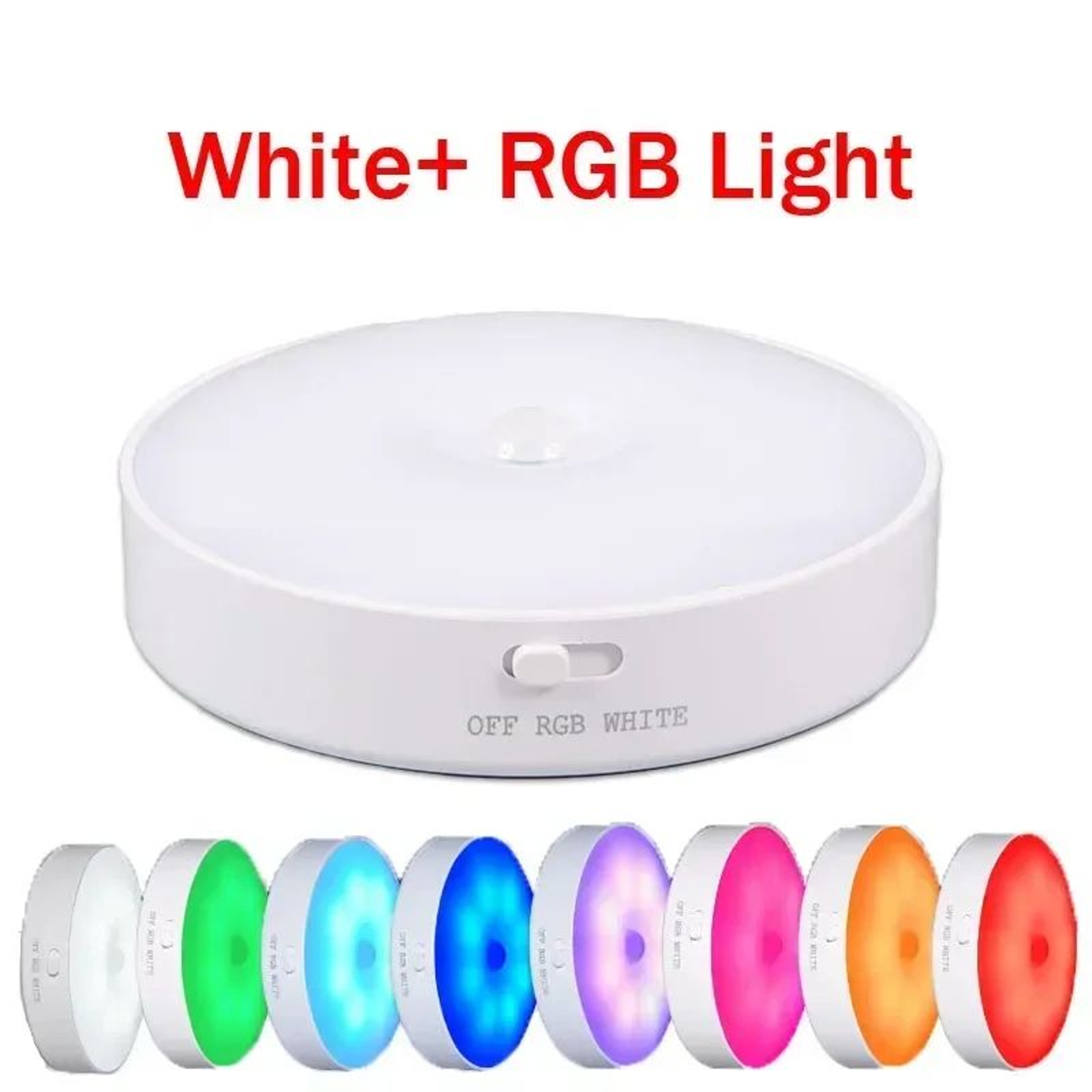 Rechargeable PIR Motion Sensor RGB LED Night Light 7
