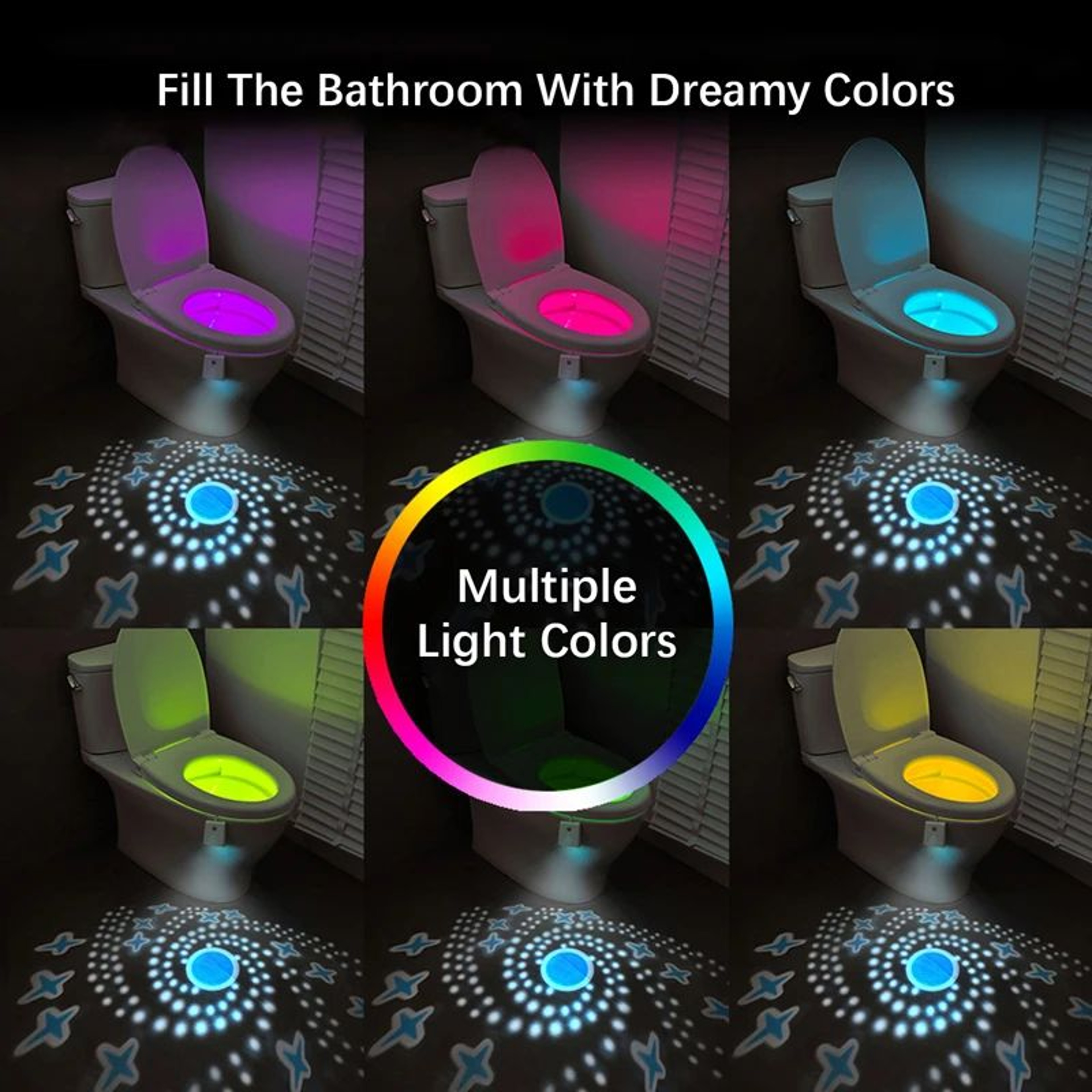Motion Sensor 8 Color Toilet Night Light 5