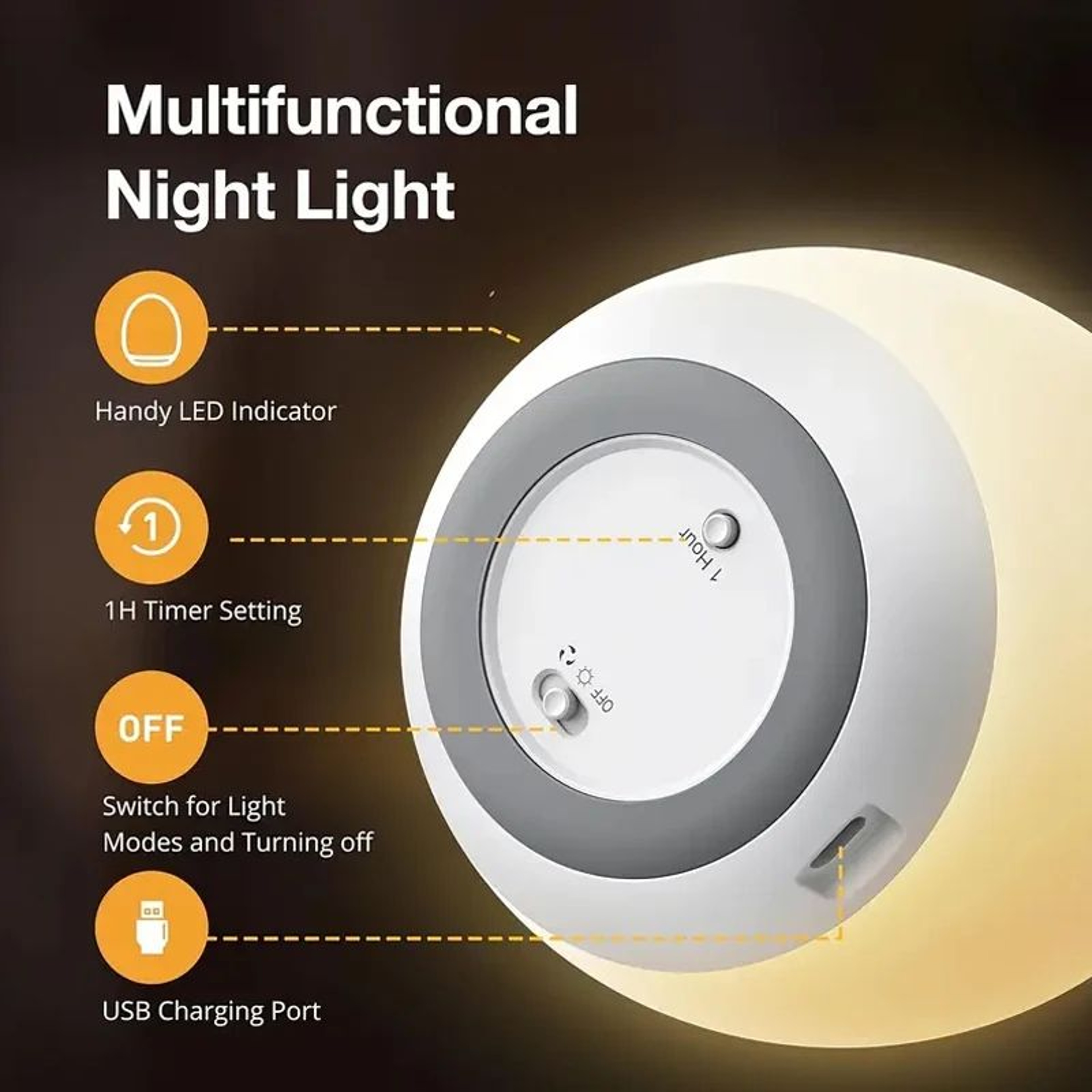 Rechargeable RGB Egg Shape Touch Night Light 4