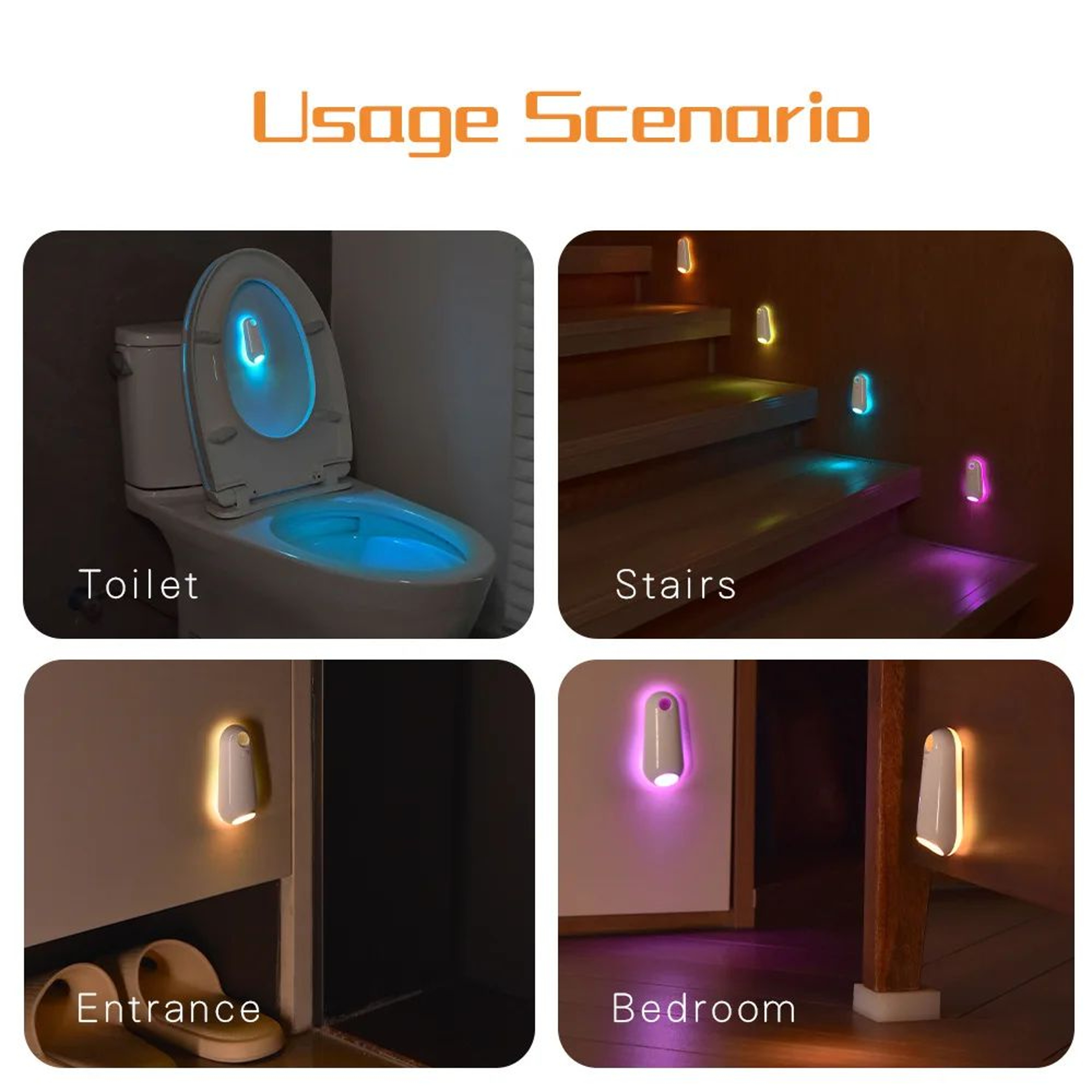 Smart Motion Sensor Colorful LED Projector Night Light 5
