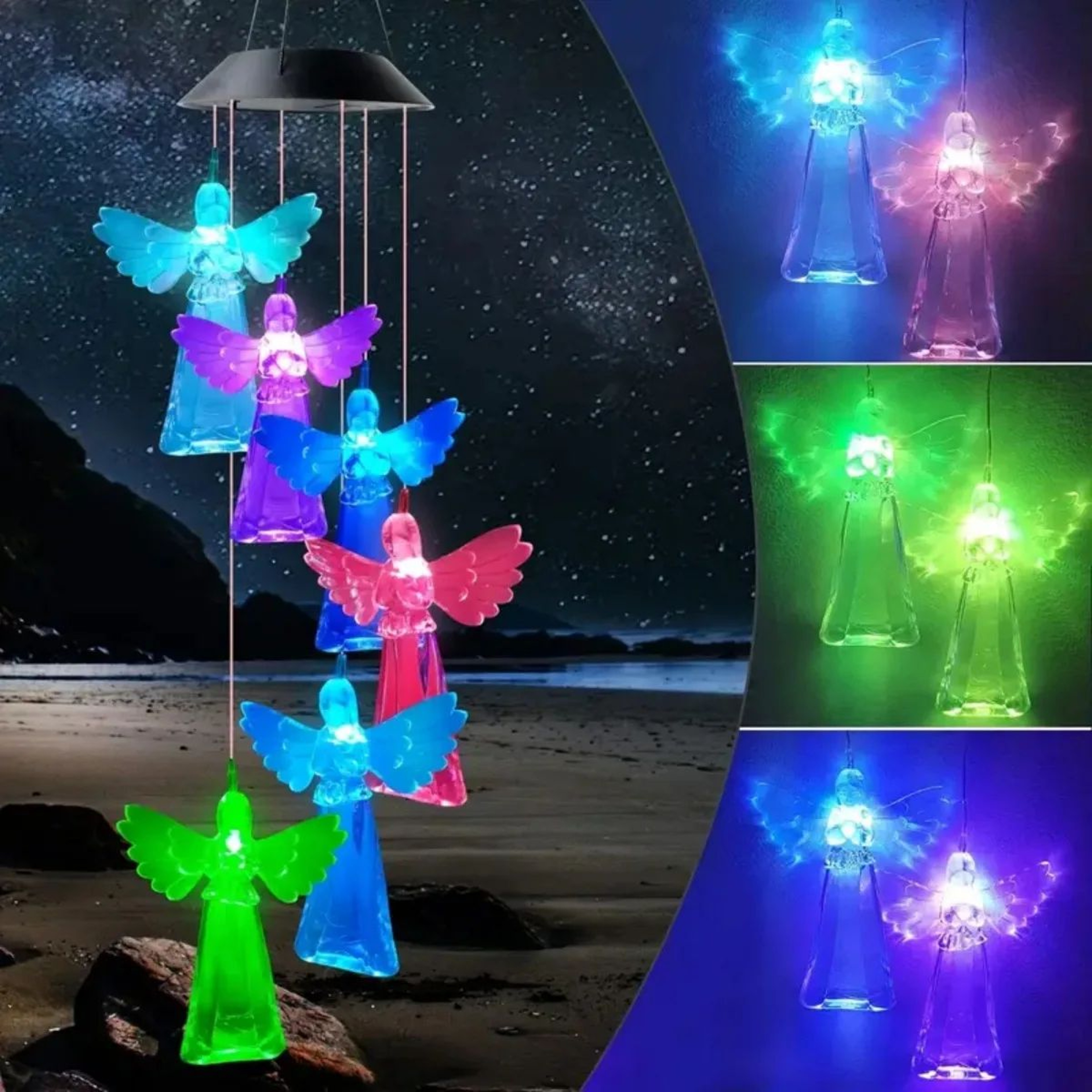 Color Changing LED Wind Chime Hanging Garden Light 11