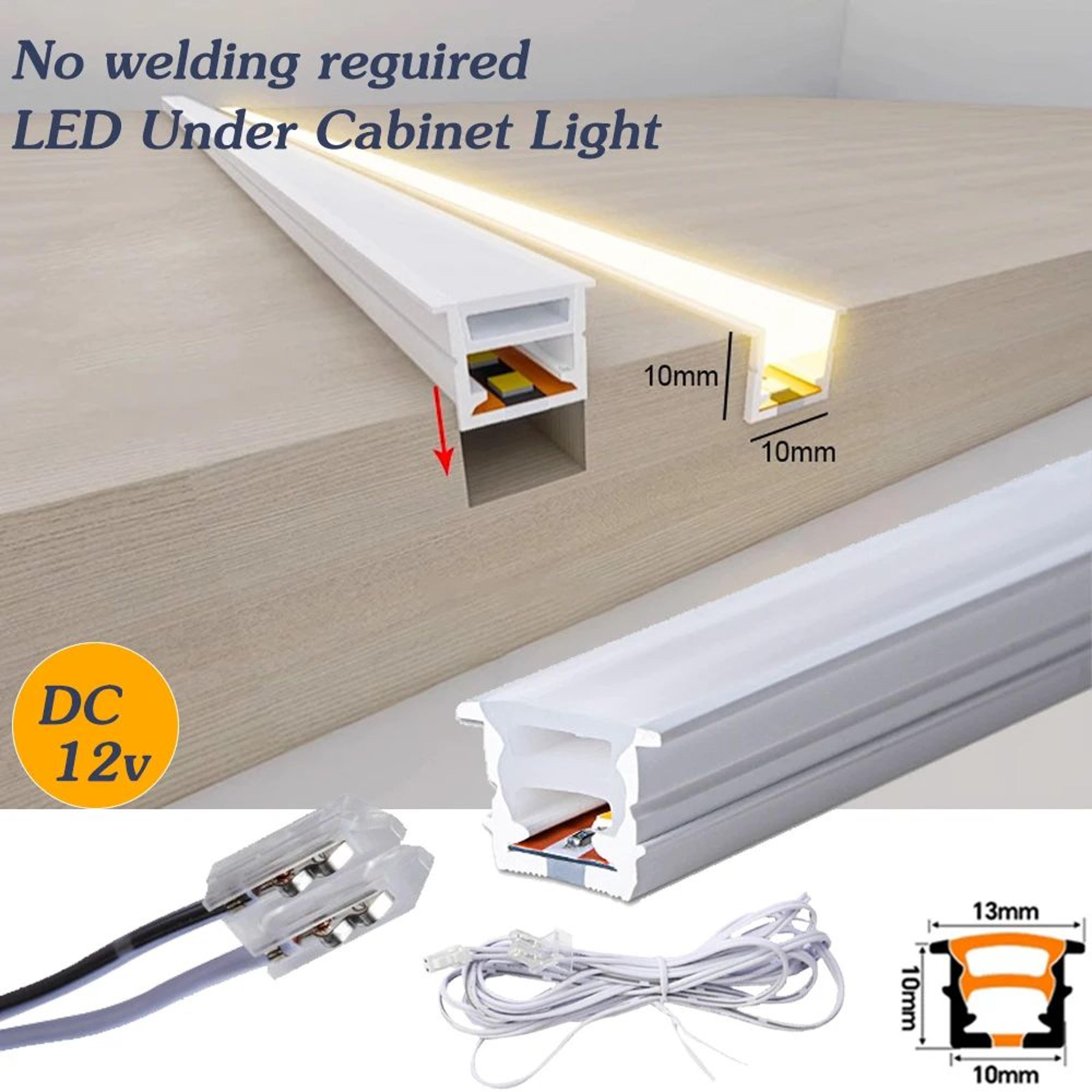 12V Embedded Neon LED Cabinet Strip Light 0