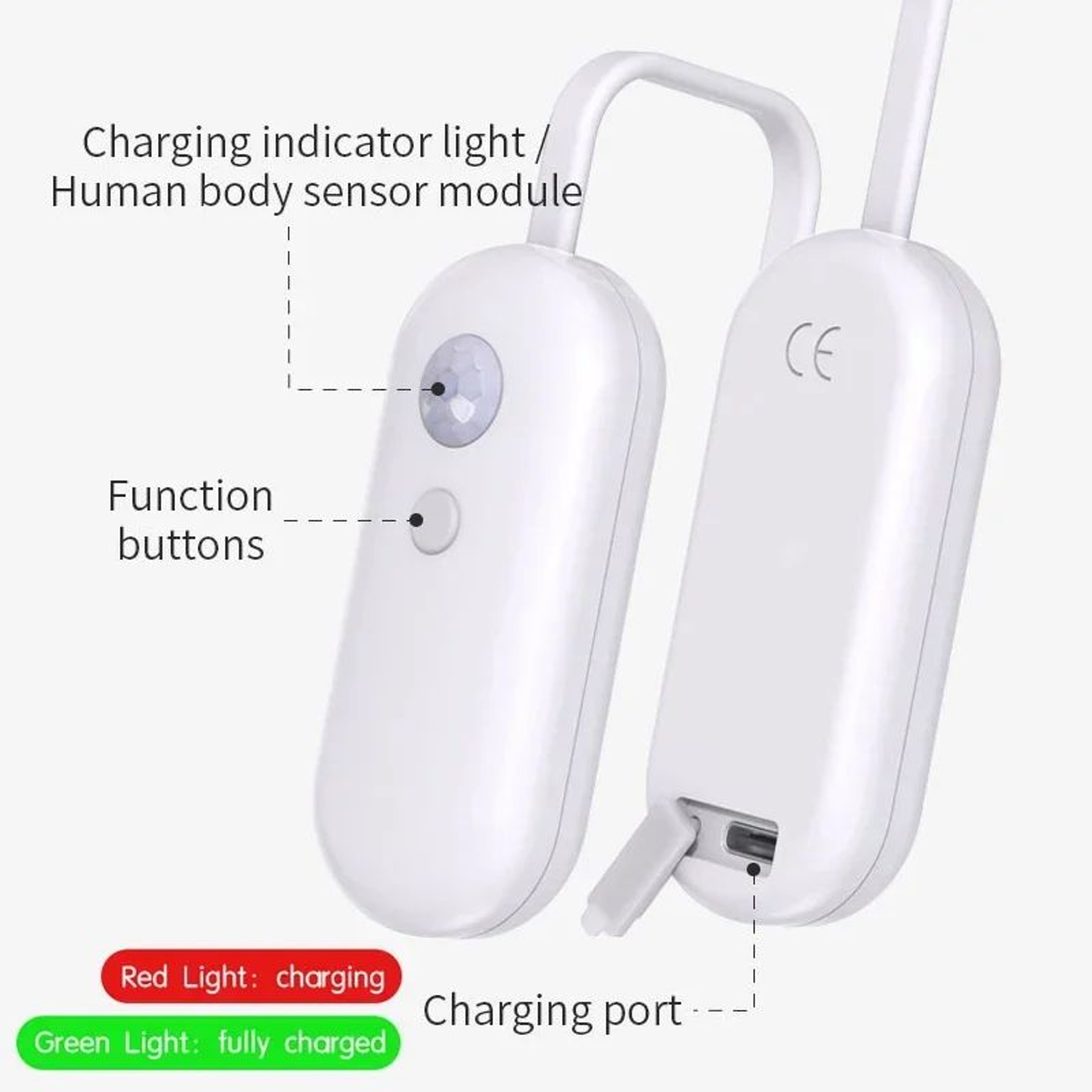 Rechargeable Motion Sensor Bathroom Night Light With 8 Colors 5