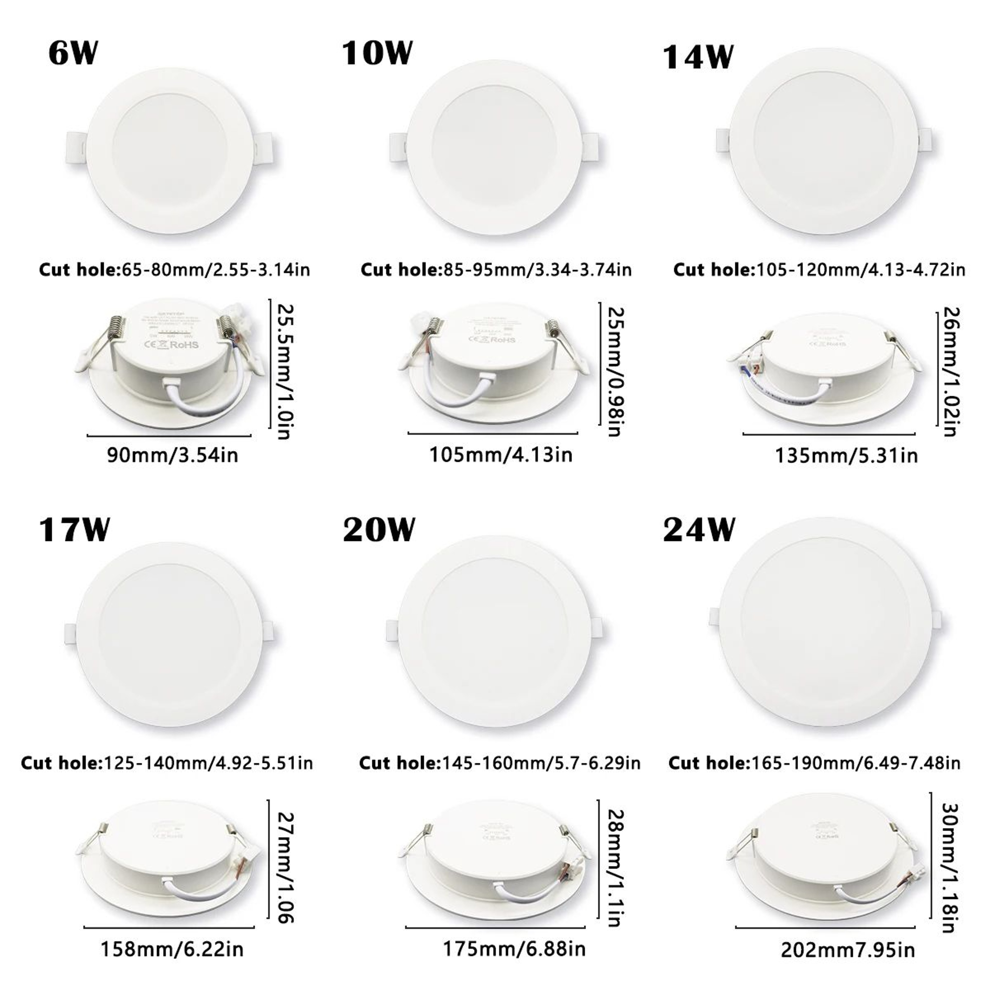 Recessed Round LED Downlight With Adjustable CCT 1