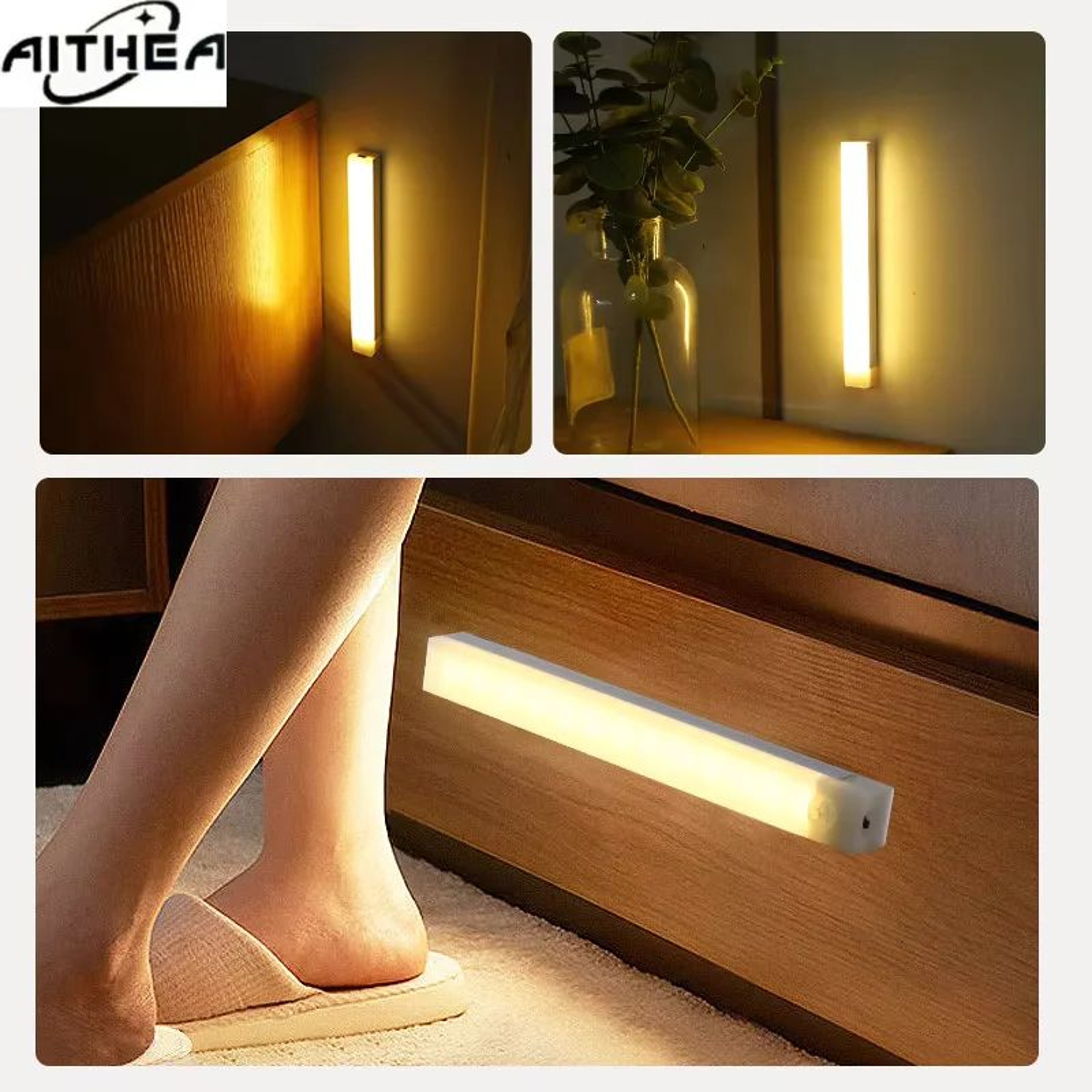 AITHEA Wireless Motion Sensor Rechargeable LED Bar Light 2