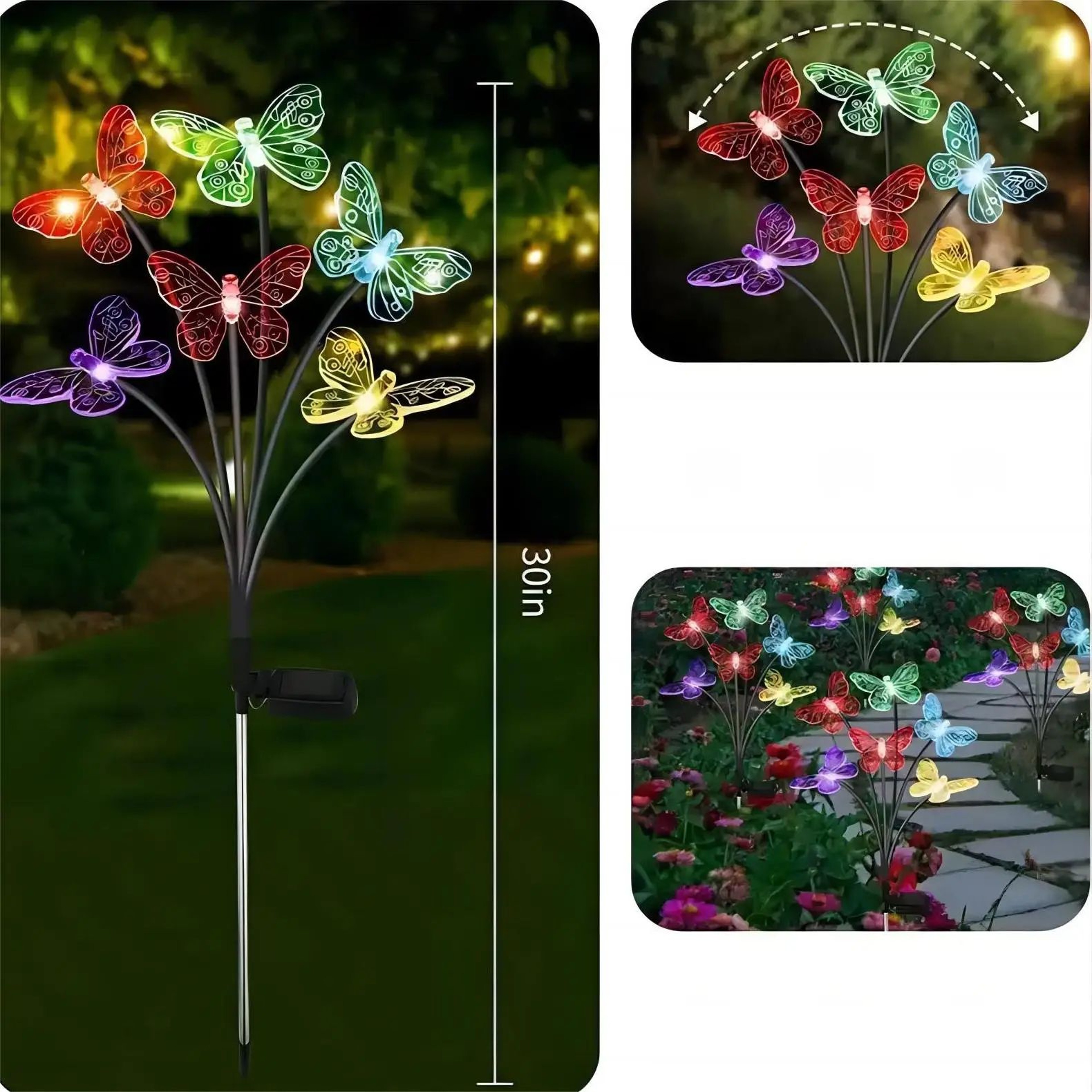 Solar Butterfly LED Garden Stake Light 2
