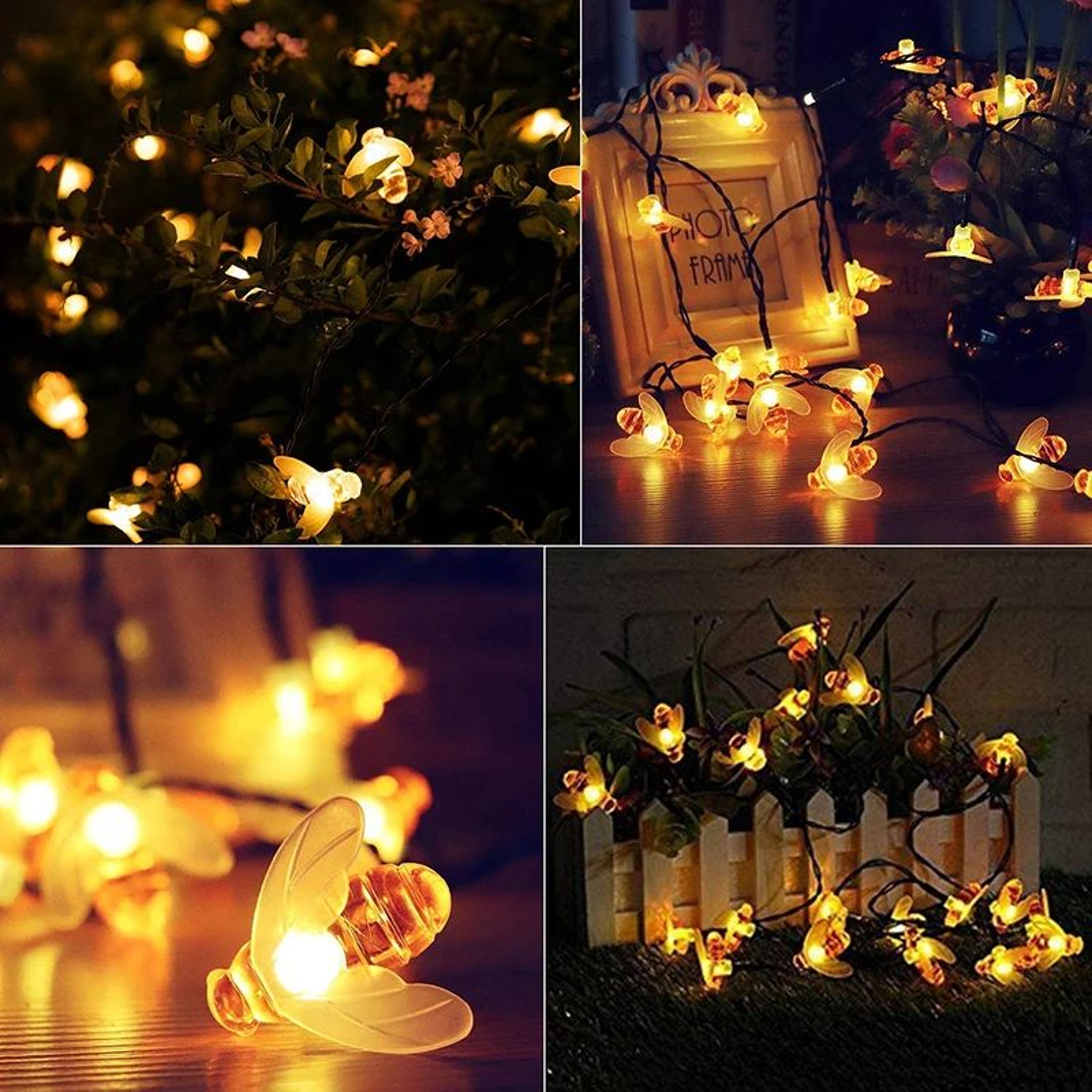 Solar Bee String Lights Outdoor Fairy Garden Decor 5