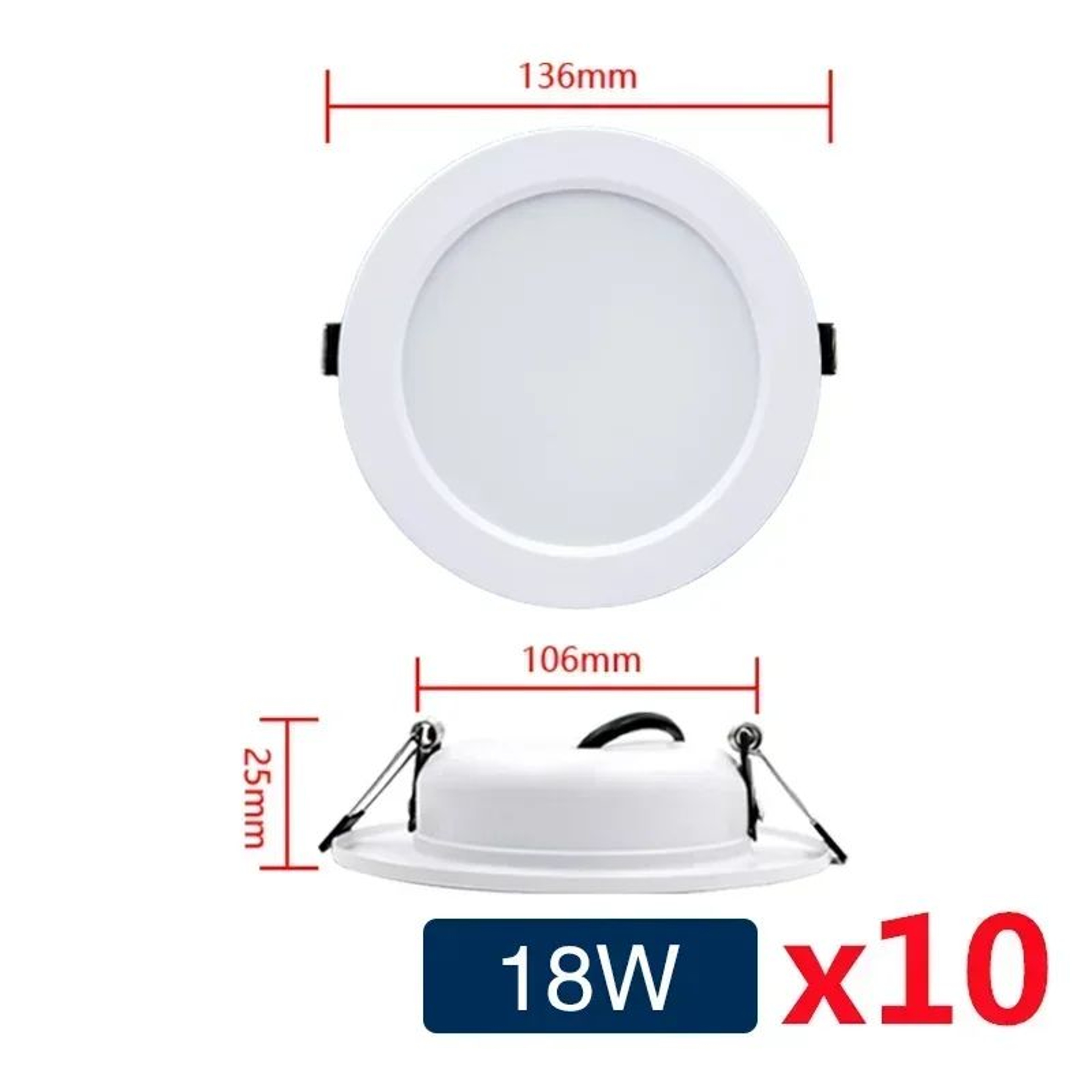 Round LED Ceiling Downlight White Indoor Lamp 10
