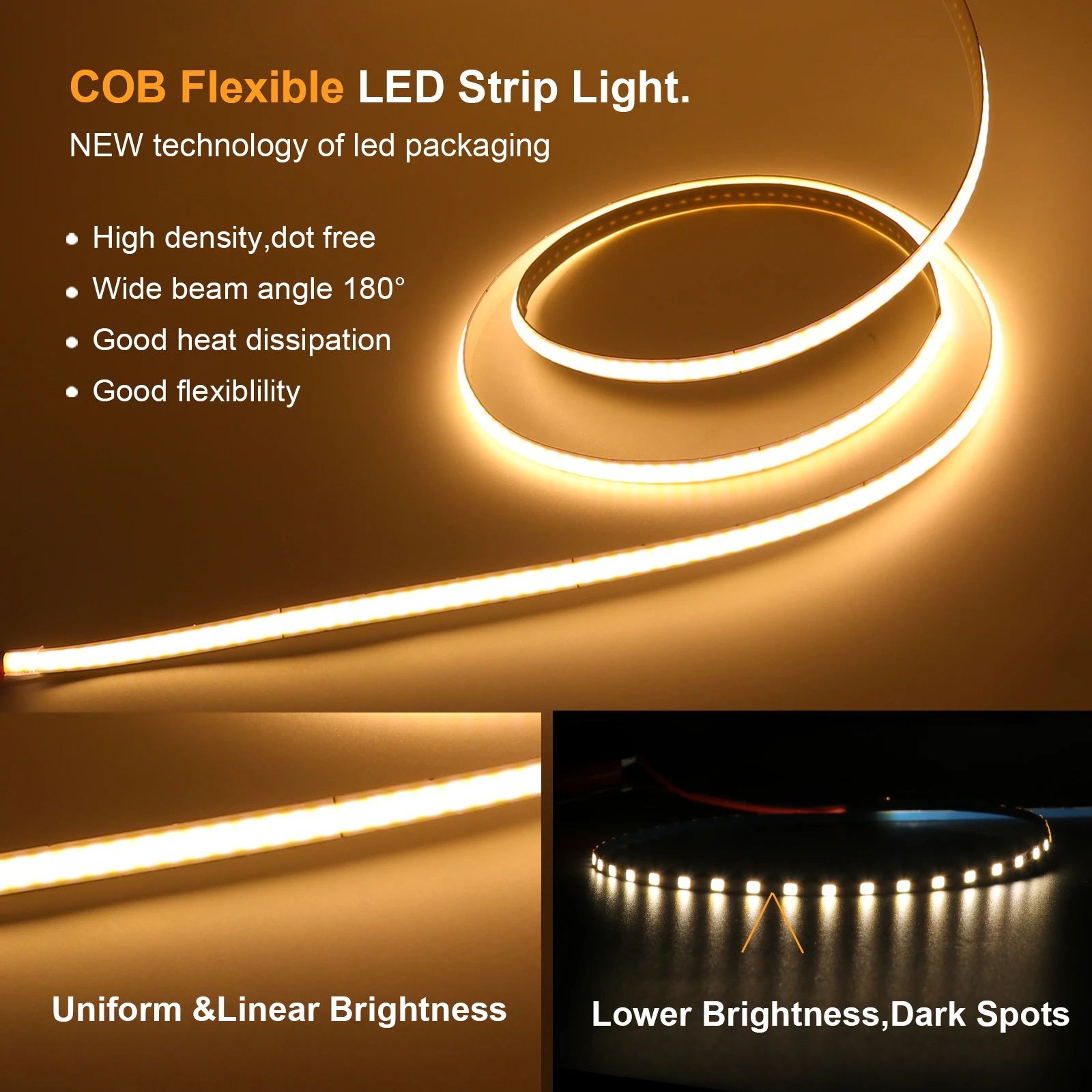USB COB LED Light Strip With Touch Dimmer 2