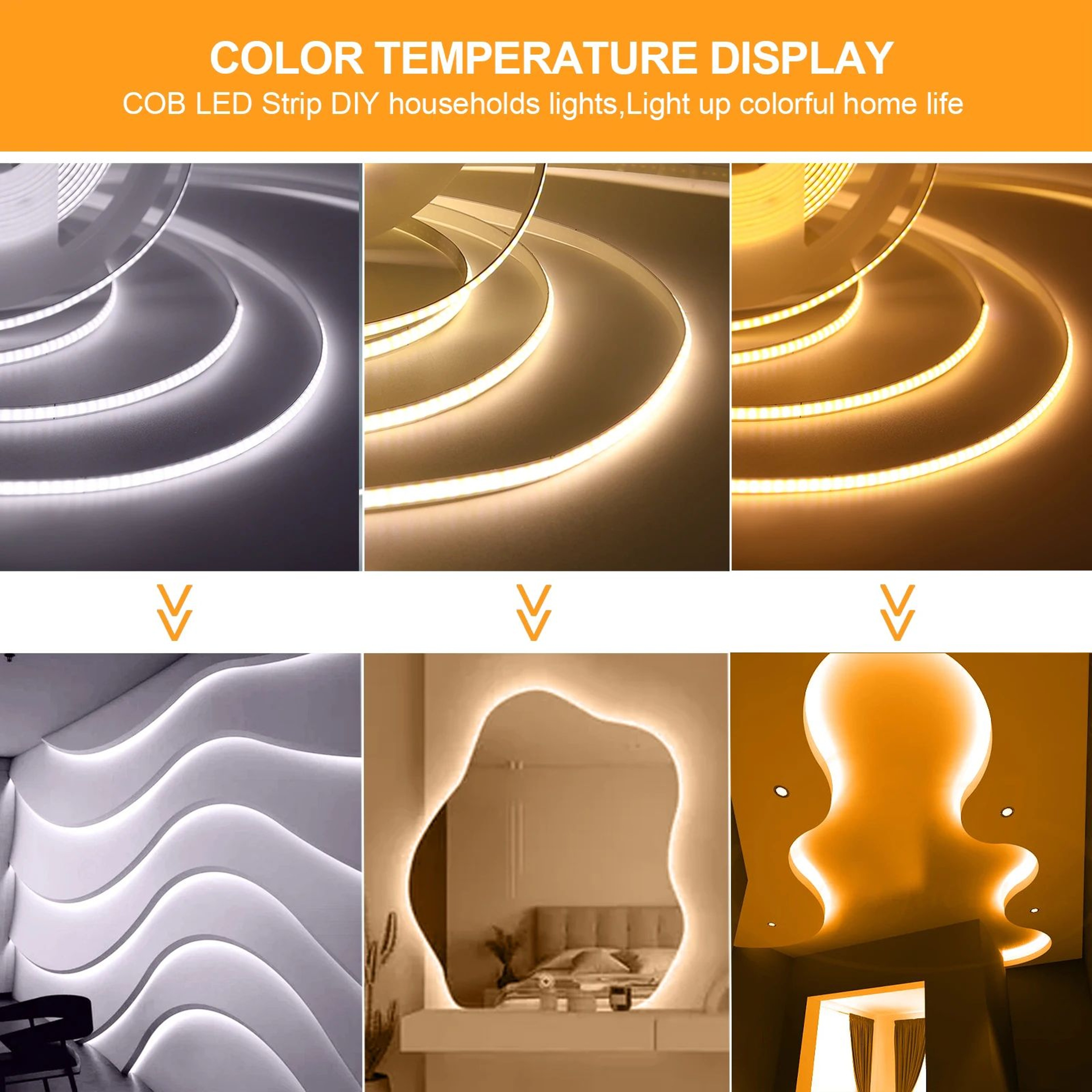 USB COB LED Light Strip With Touch Dimmer 6