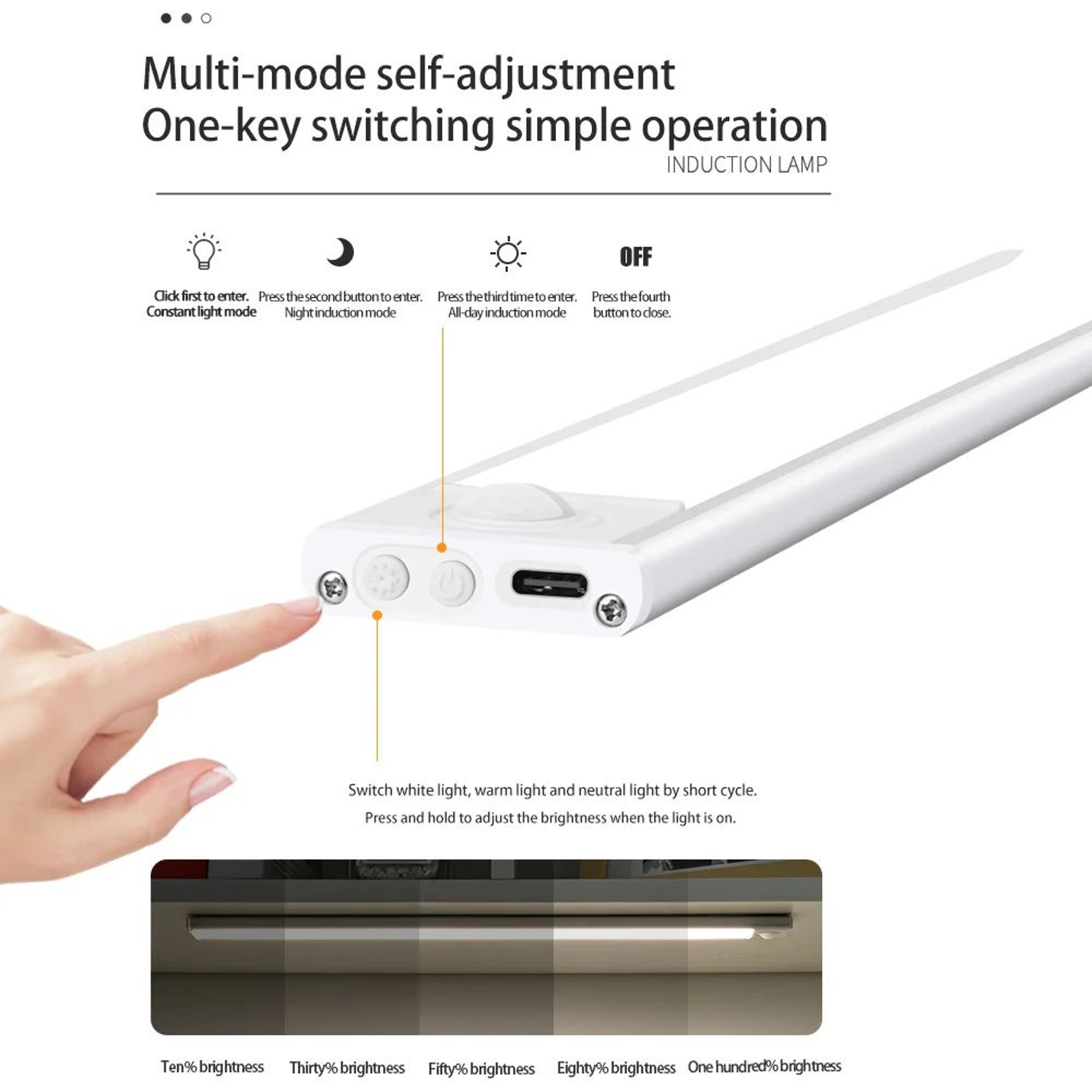 Ultra Thin Motion Sensor LED Under Cabinet Light 1