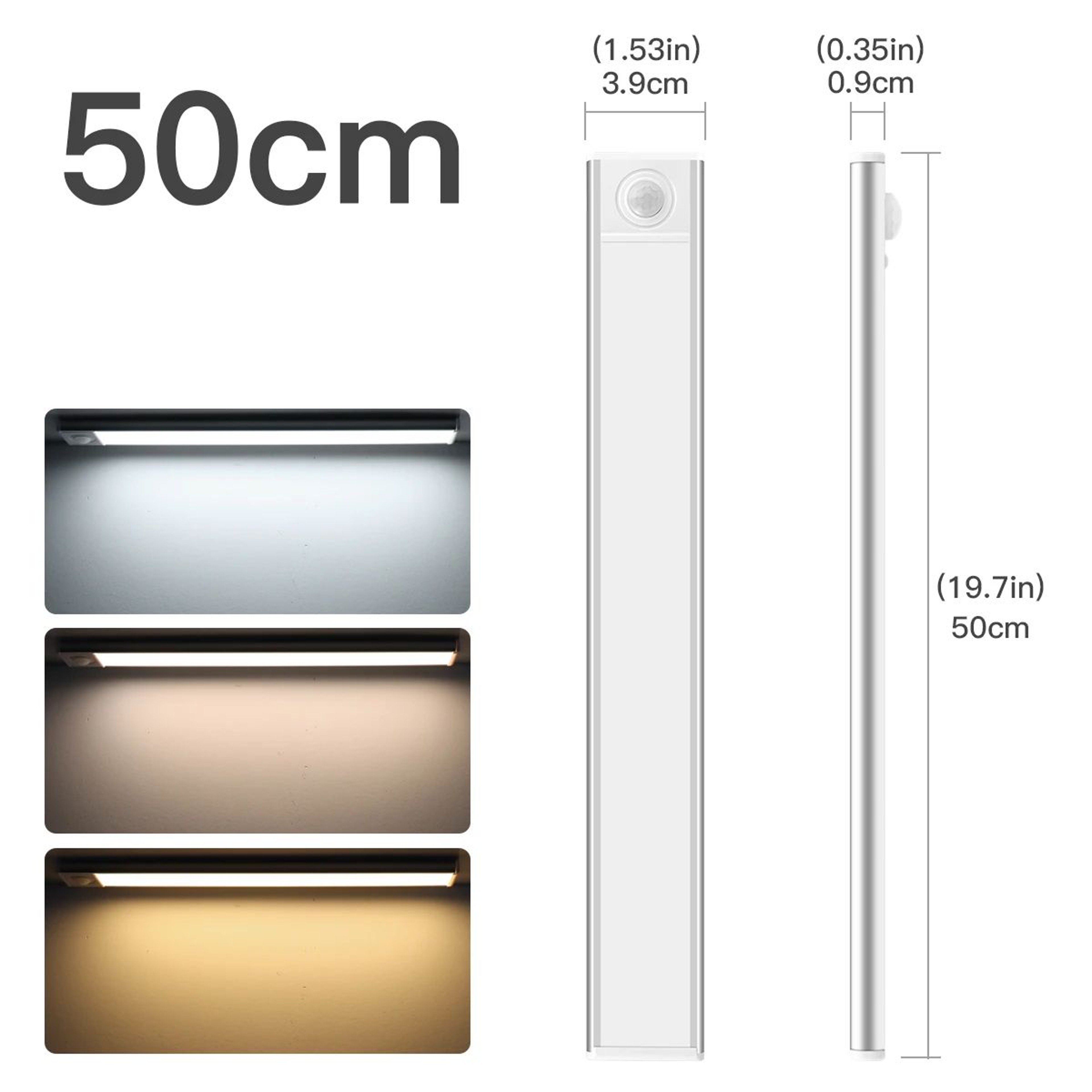 Rechargeable Motion Sensor LED Light Bar With Magnetic Mount 7