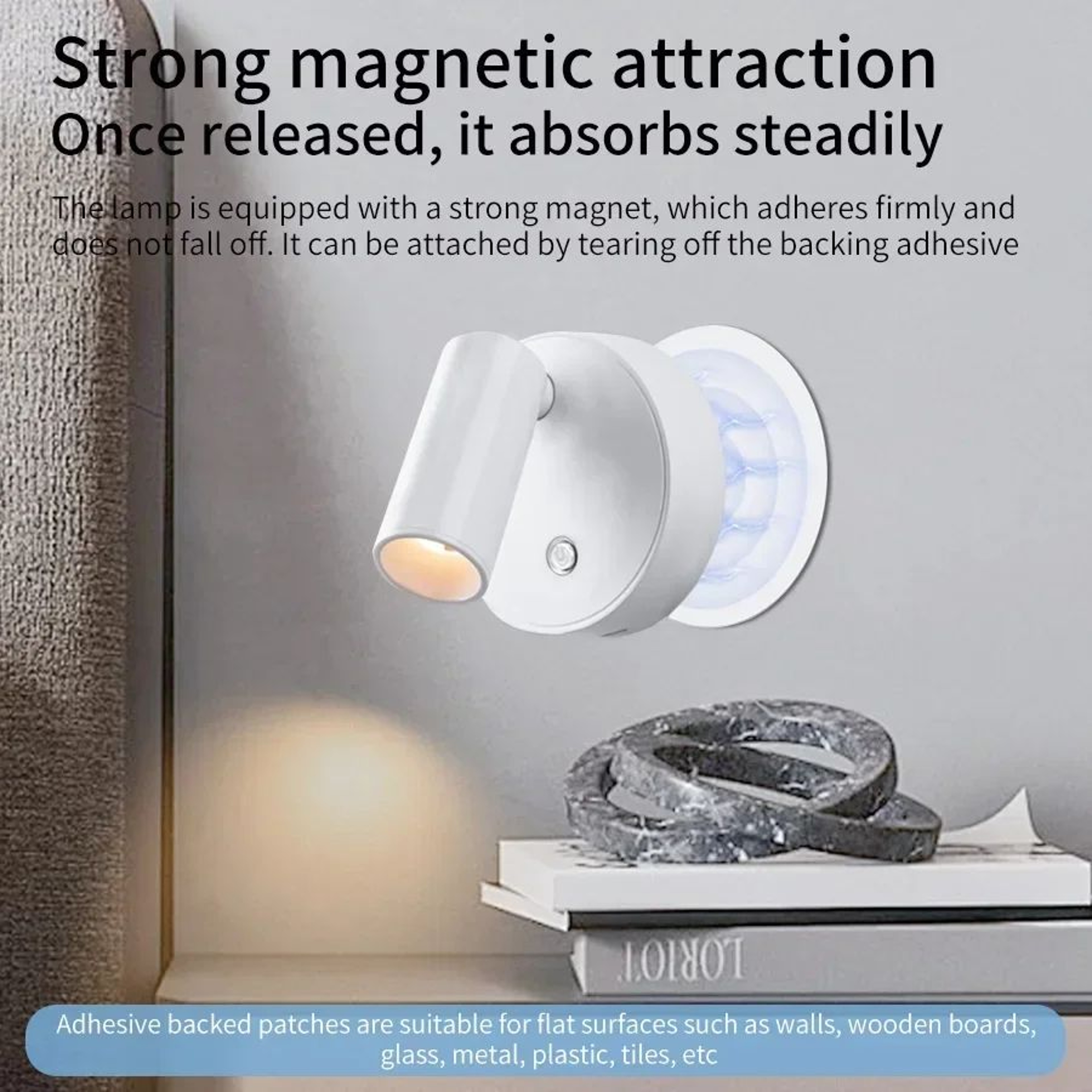 Magnetic Rechargeable LED Wall Lamp With Touch Control 2