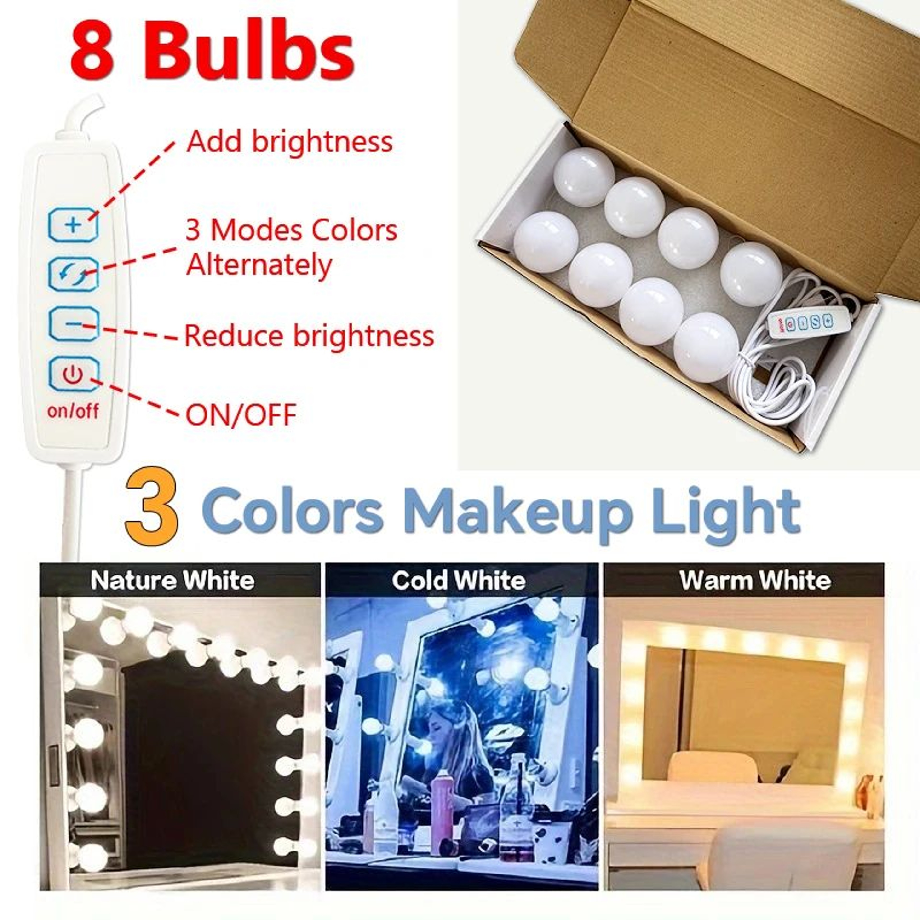 Dimmable LED Vanity Mirror Light Bulbs For Makeup And Dressing Table 8