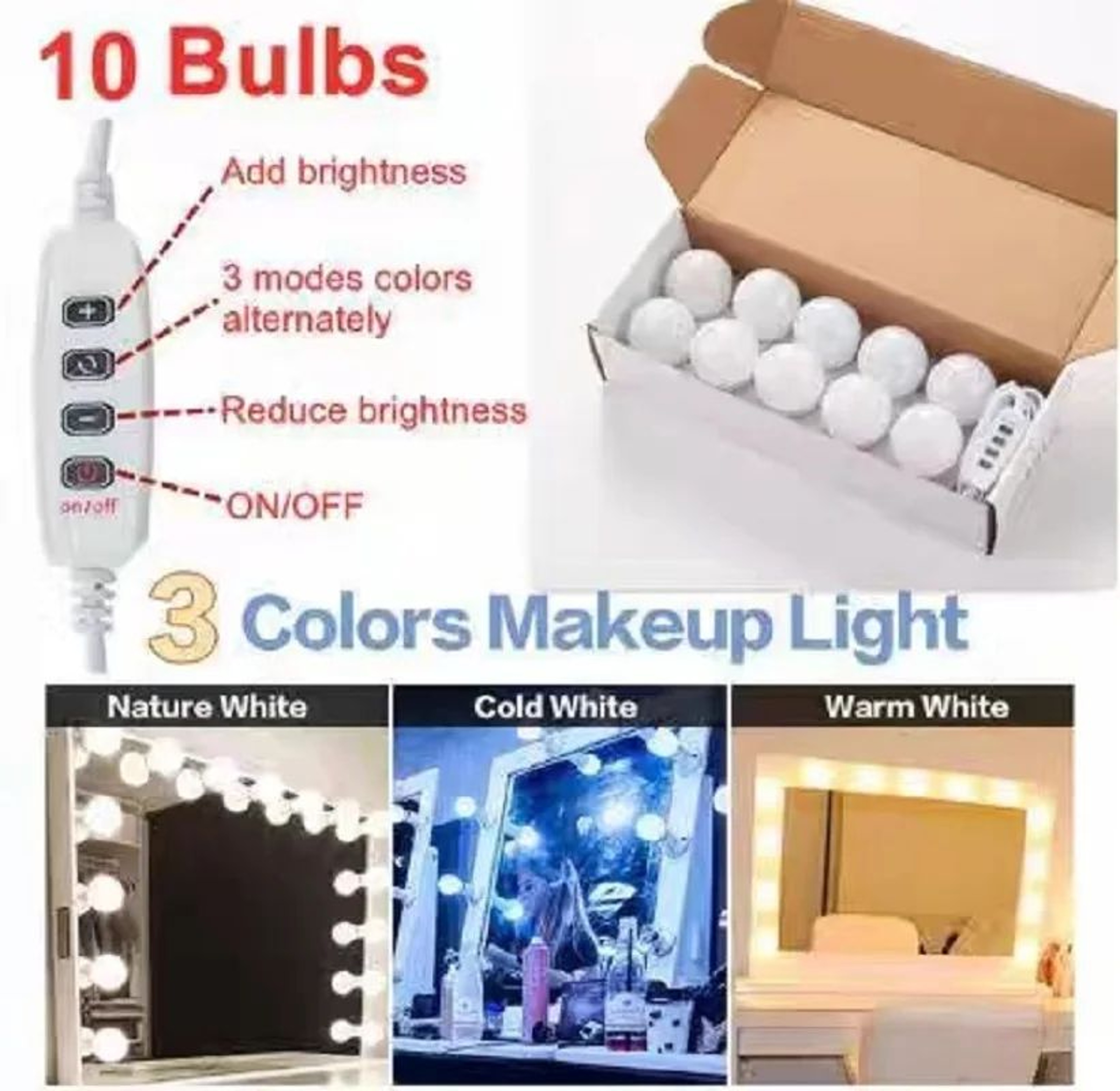 Dimmable LED Vanity Mirror Light Bulbs For Makeup And Dressing Table 9