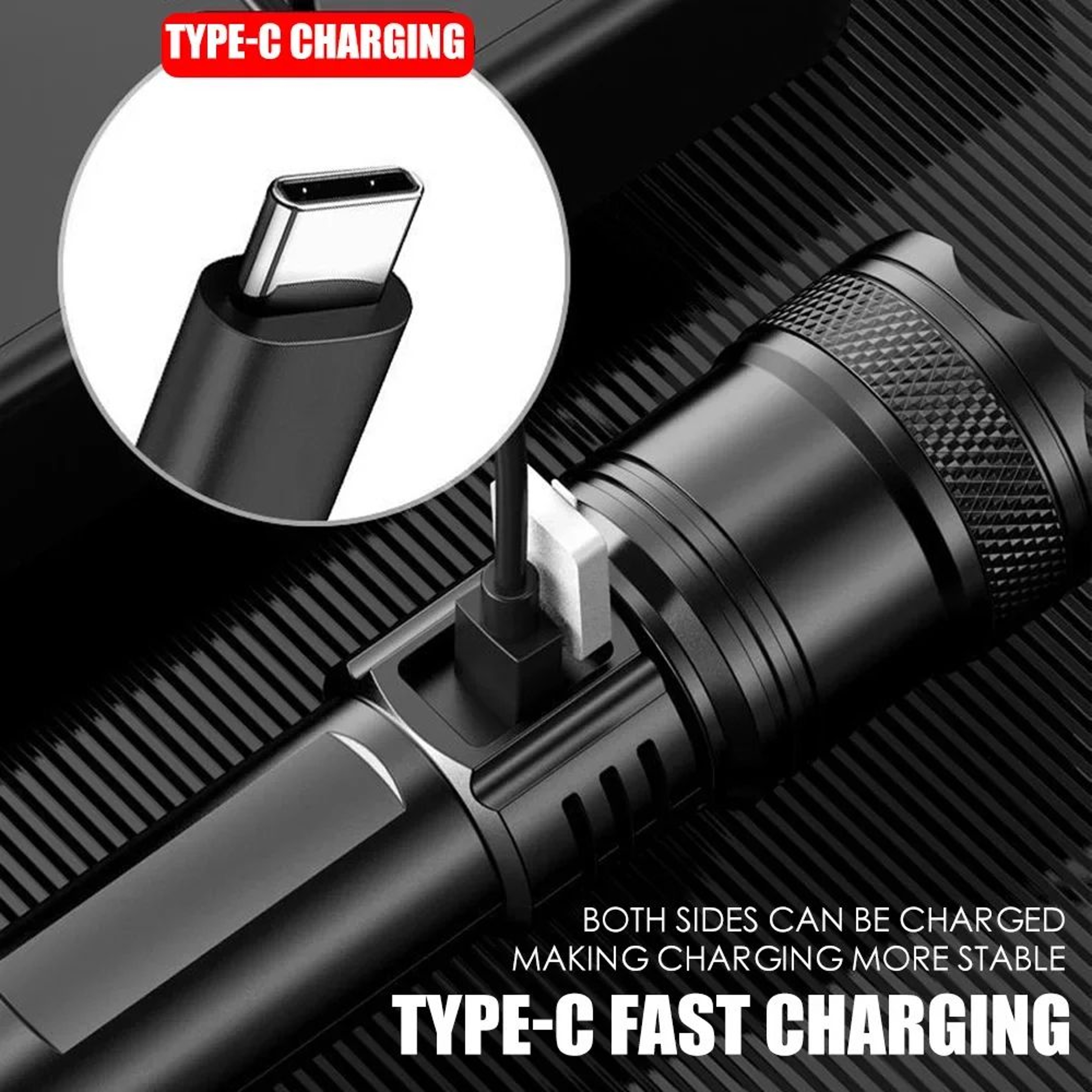 Super Bright Rechargeable LED Zoom Flashlight With LCD Display 4