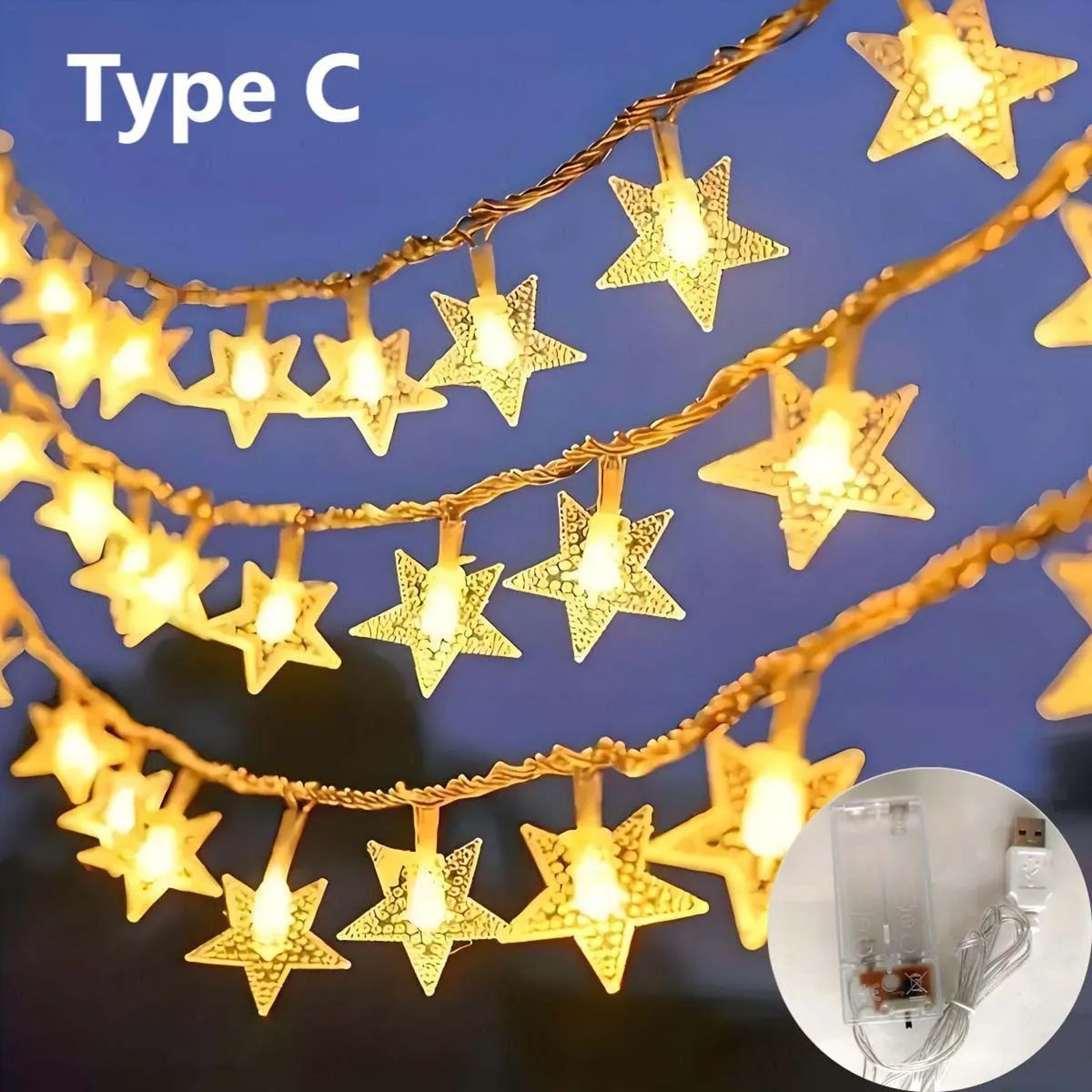 Moon And Star LED String Lights For Holiday And Party Decor 4