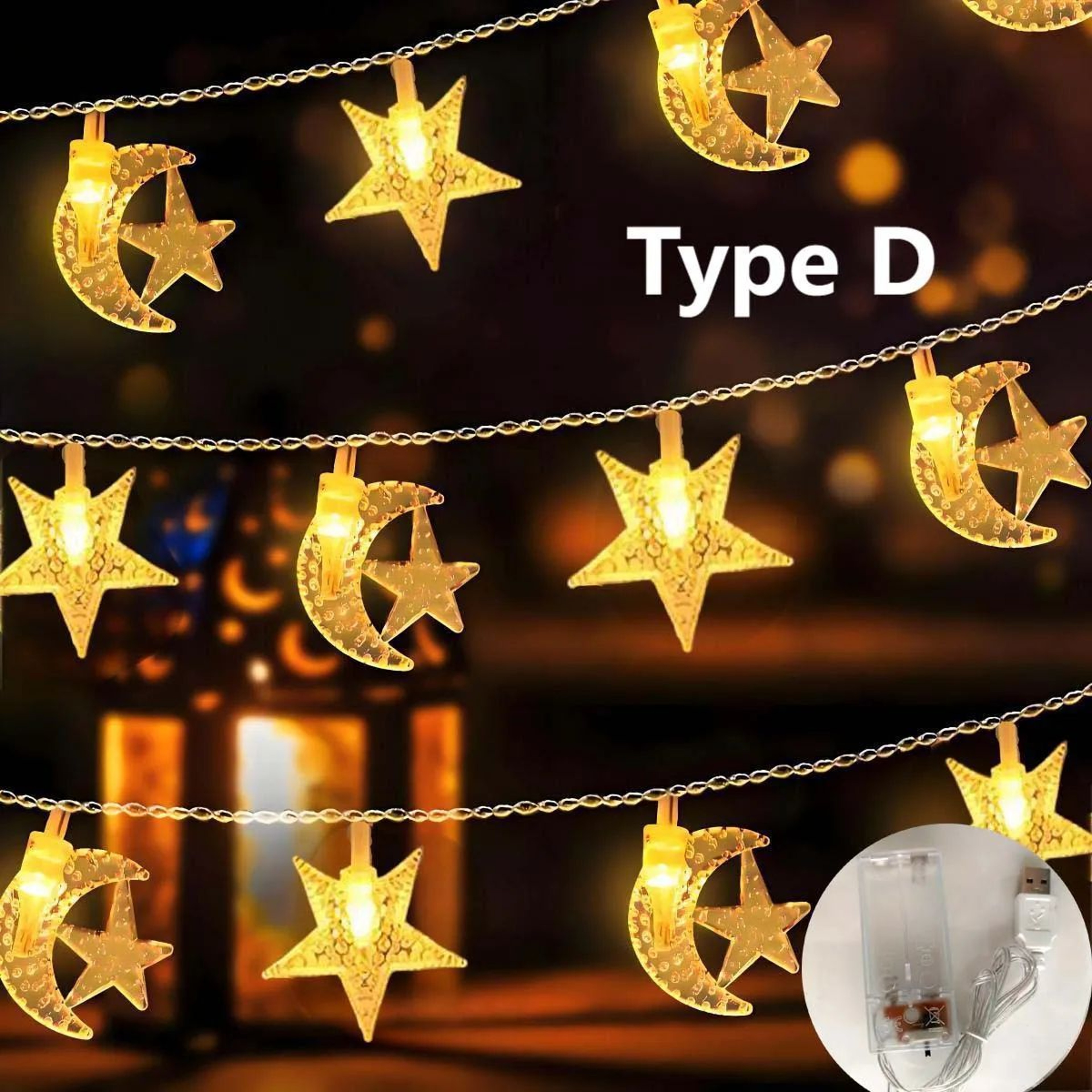 Moon And Star LED String Lights For Holiday And Party Decor 11
