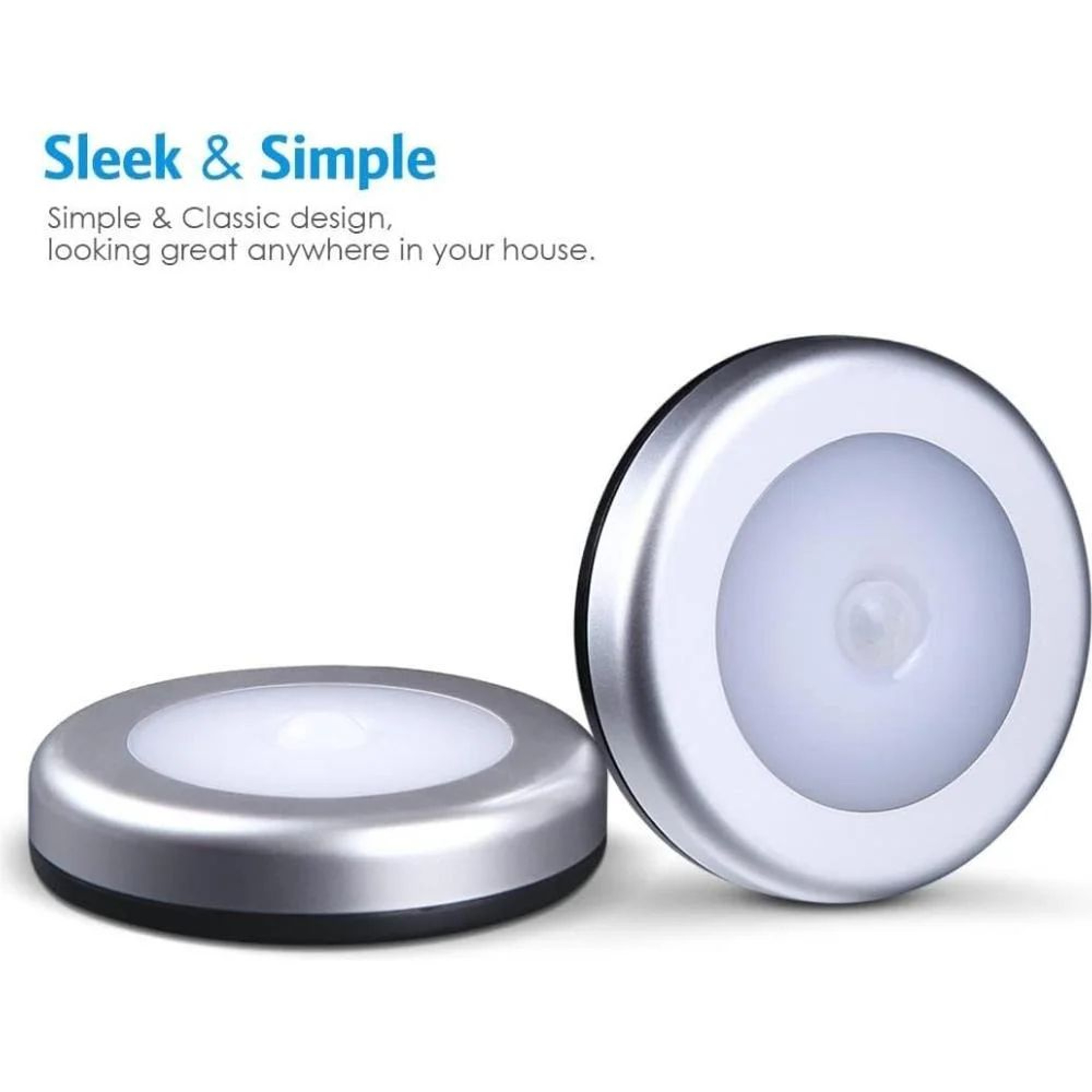 Wireless Round Motion Sensor LED Night Light For Closet And Cabinet 5