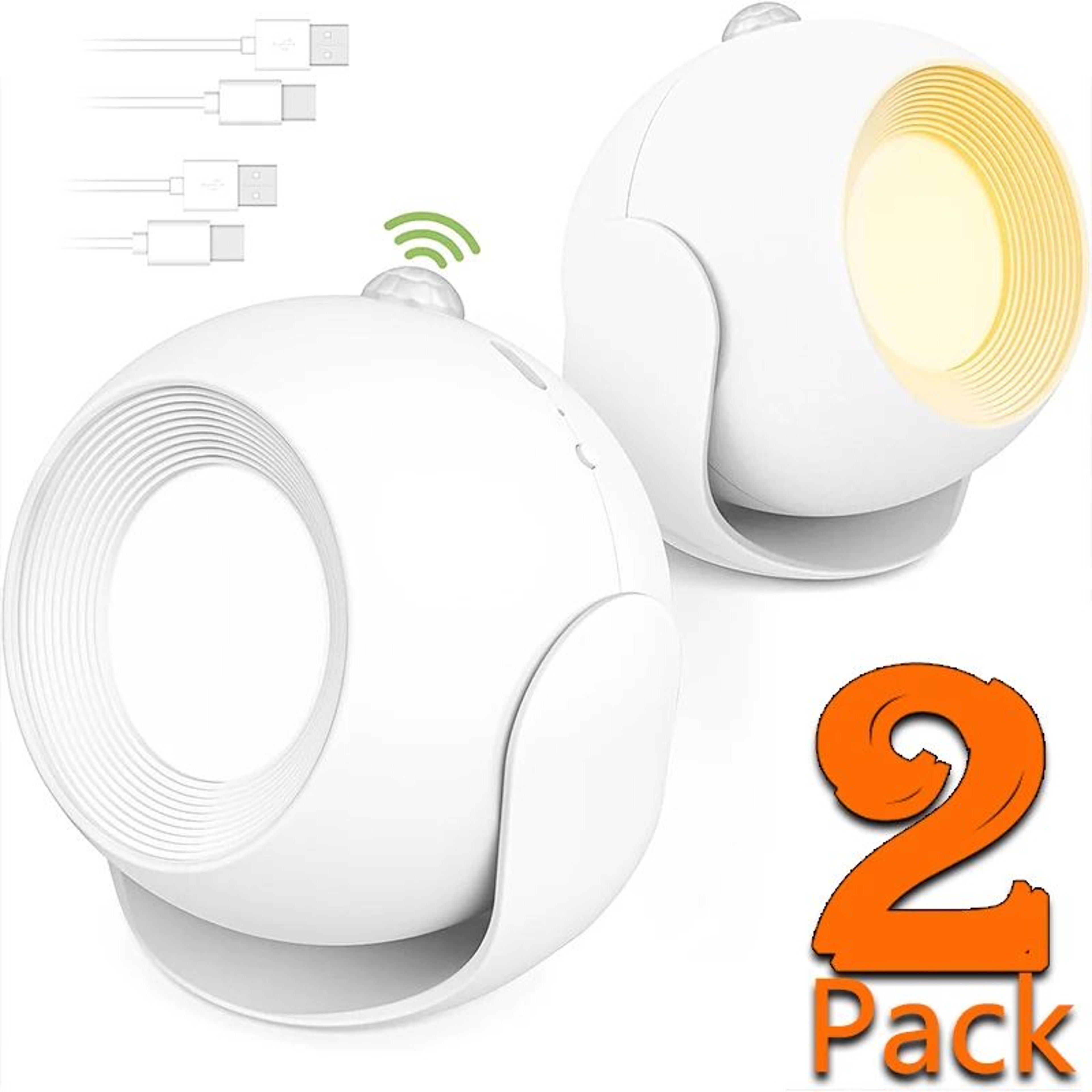 360 Rotatable Rechargeable LED Motion Sensor Wall Lamp 0