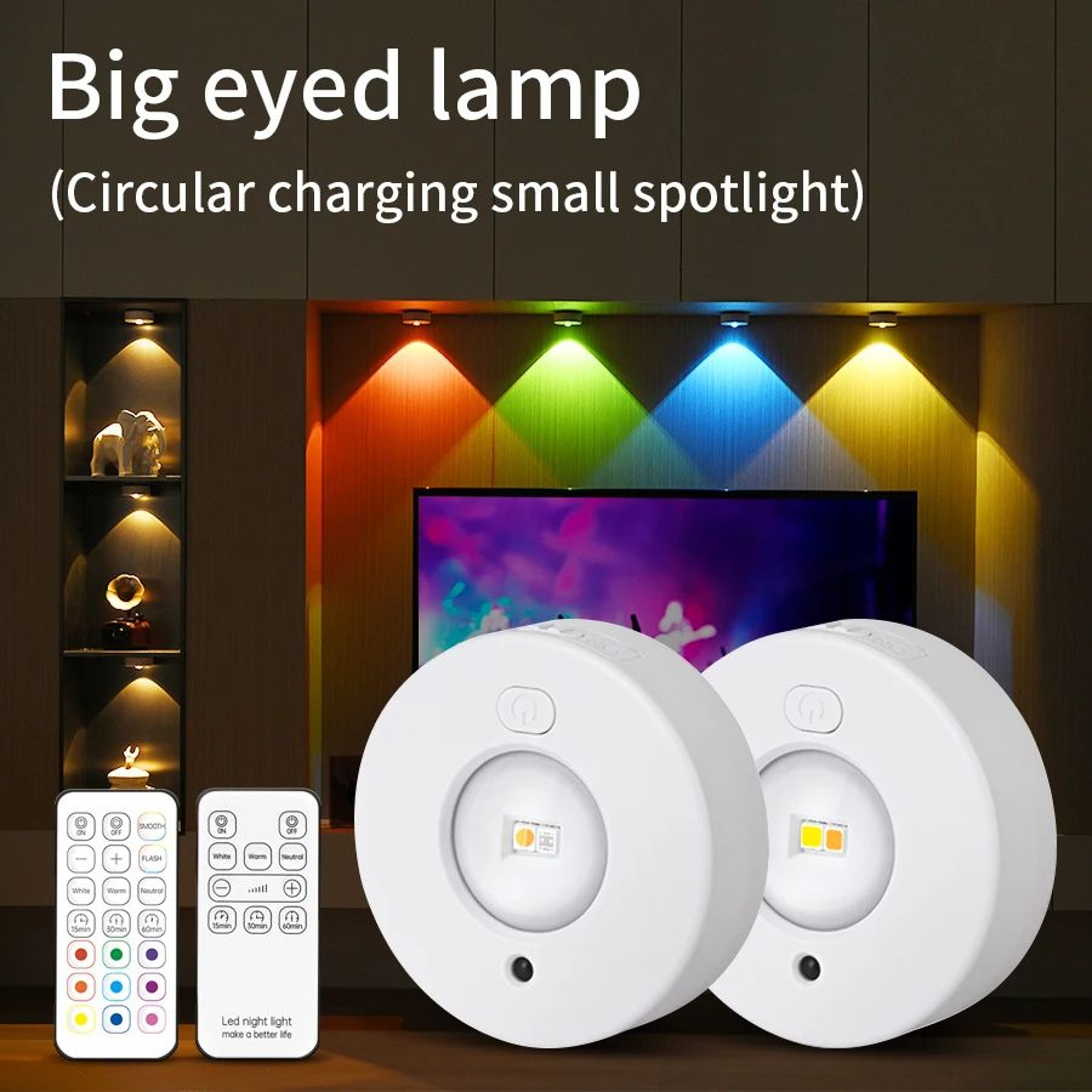 Rechargeable RGB LED Under Cabinet Spotlight 0