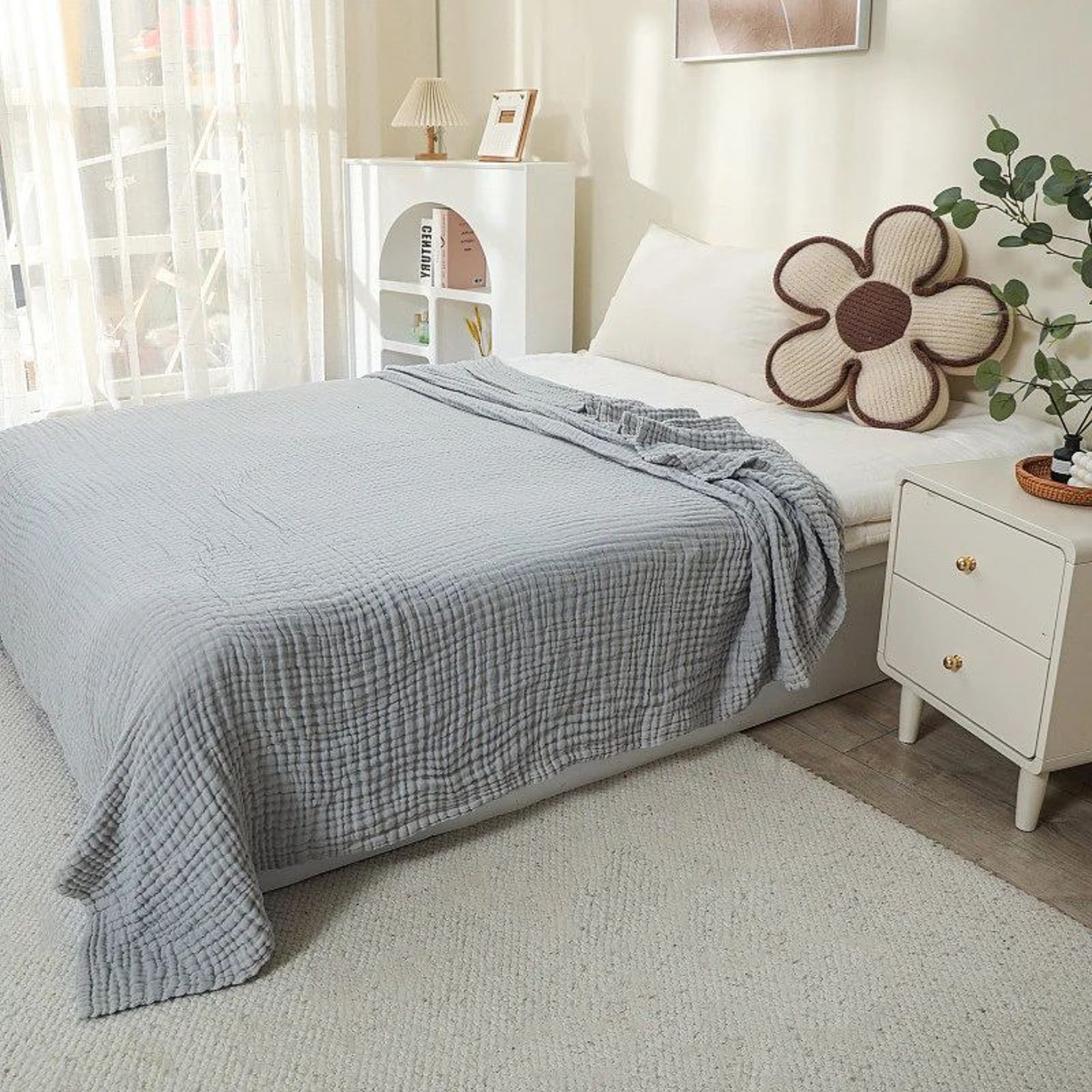 Six Layer Cotton Muslin Boho Throw Blanket 10