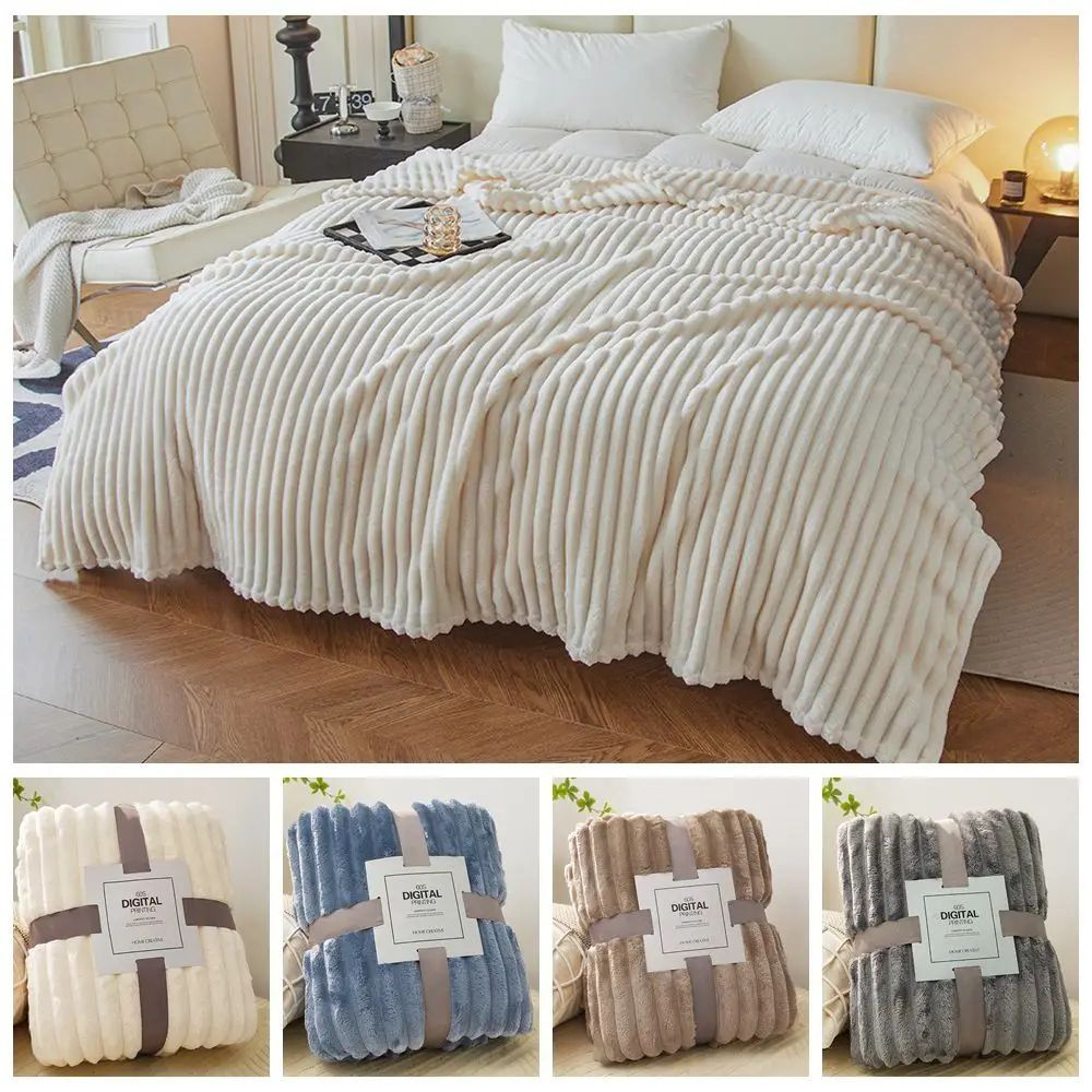 Ultra Soft Double Sided Fleece Warm Throw Blanket 0