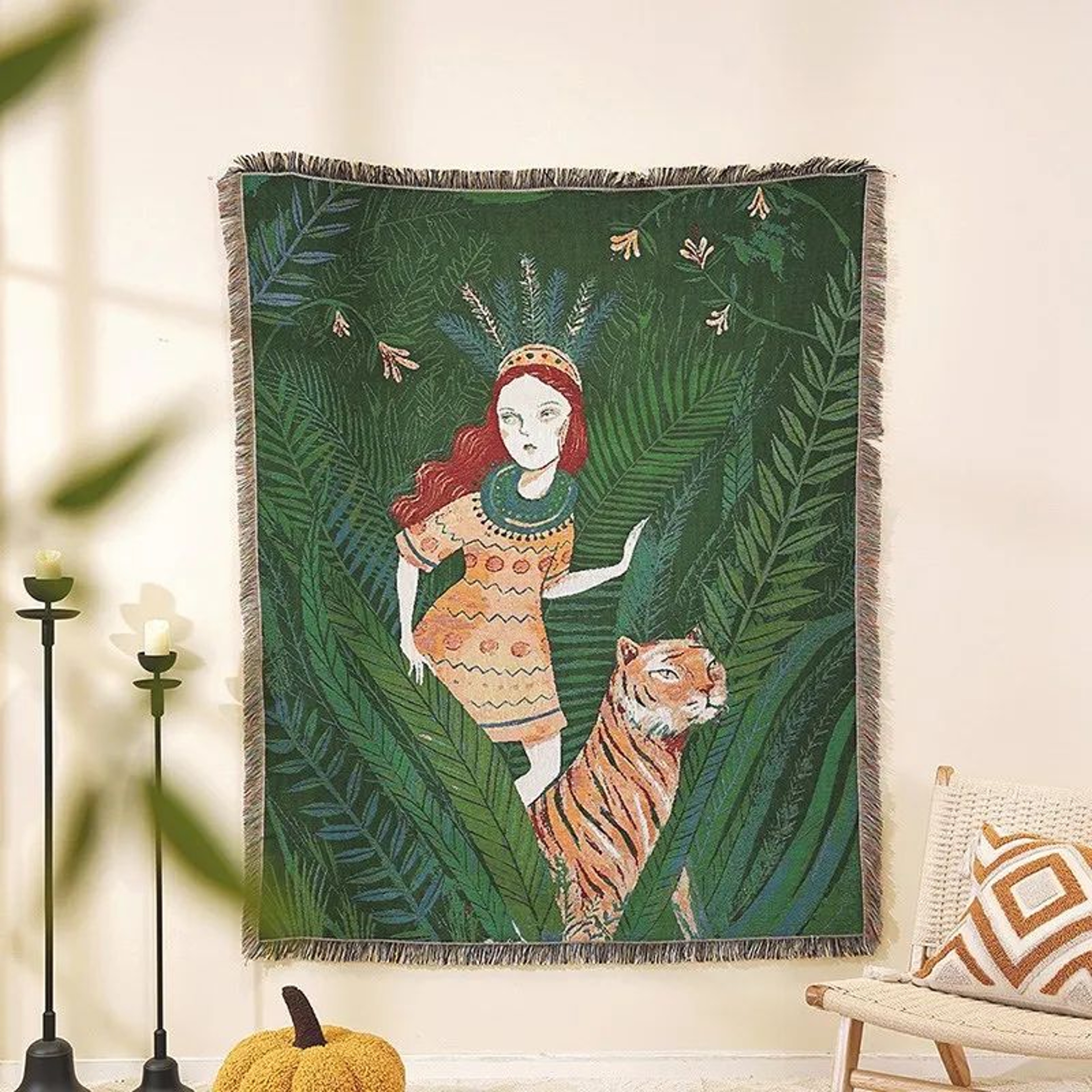 Women Leopard Tassel Multifunction Throw Blanket 3