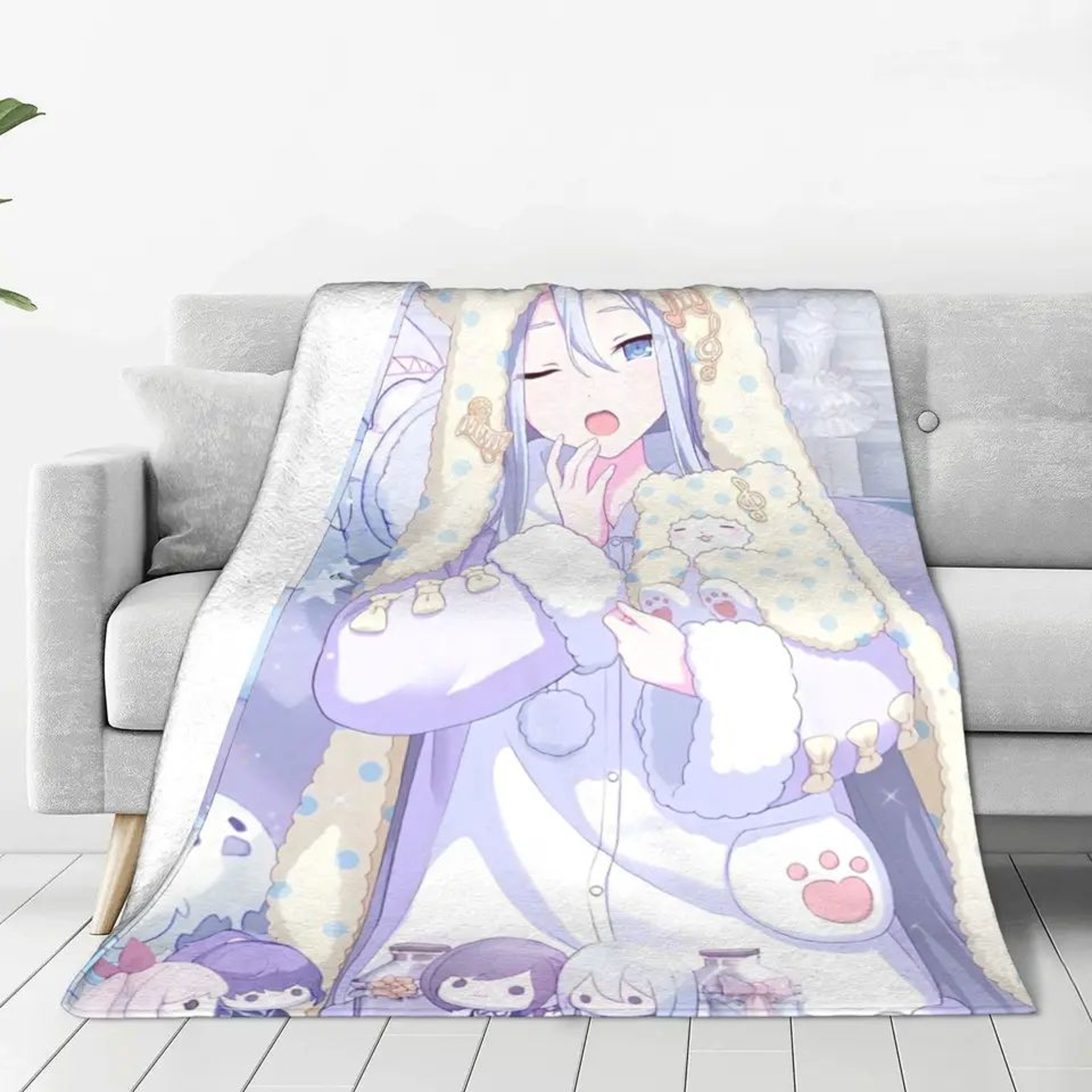 Yoisaki Kanade Project Sekai Soft Flannel Throw Blanket 1