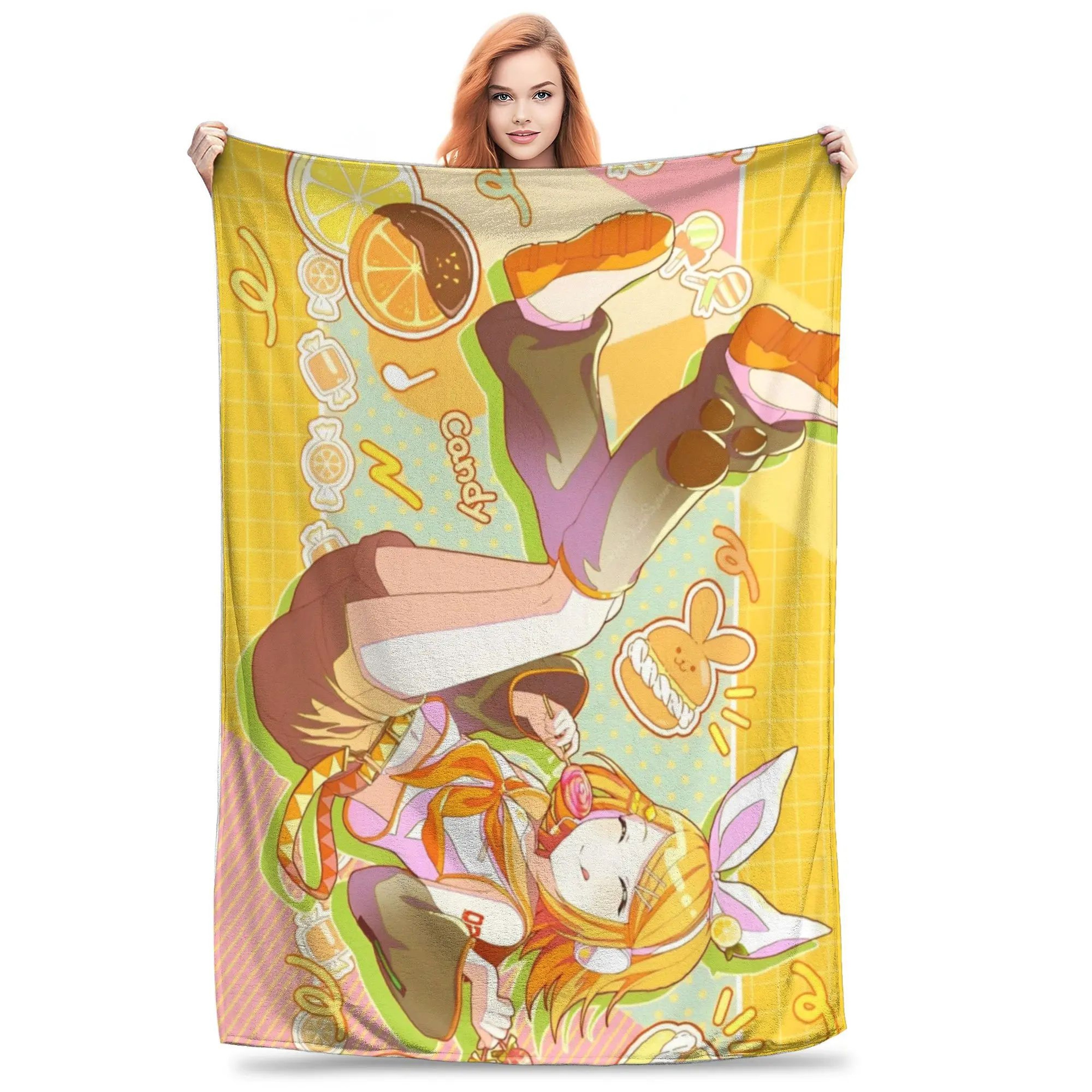 Yoisaki Kanade Project Sekai Soft Flannel Throw Blanket 10