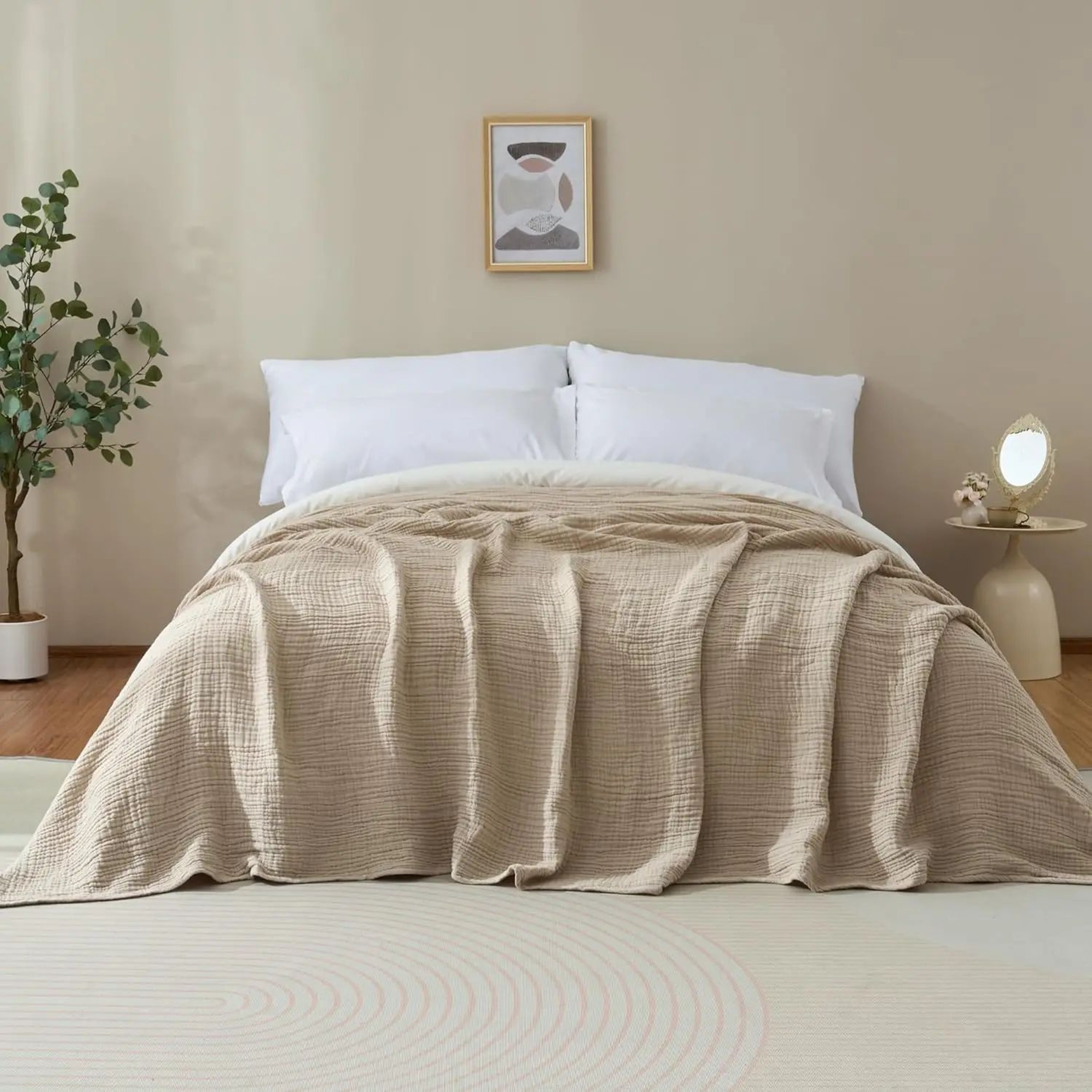 Six Layer Cotton Muslin Lightweight Summer Throw Blanket 1