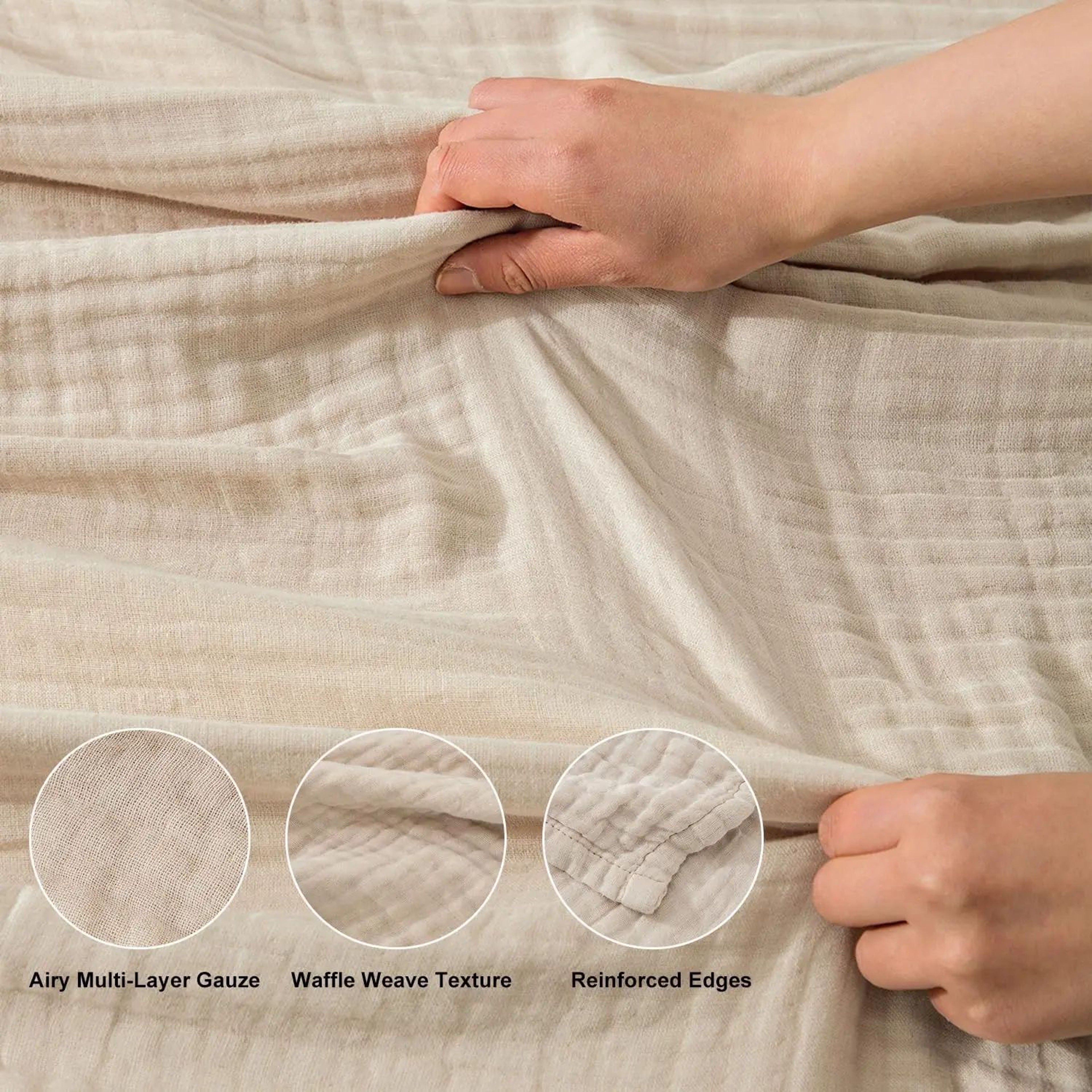 Six Layer Cotton Muslin Lightweight Summer Throw Blanket 2