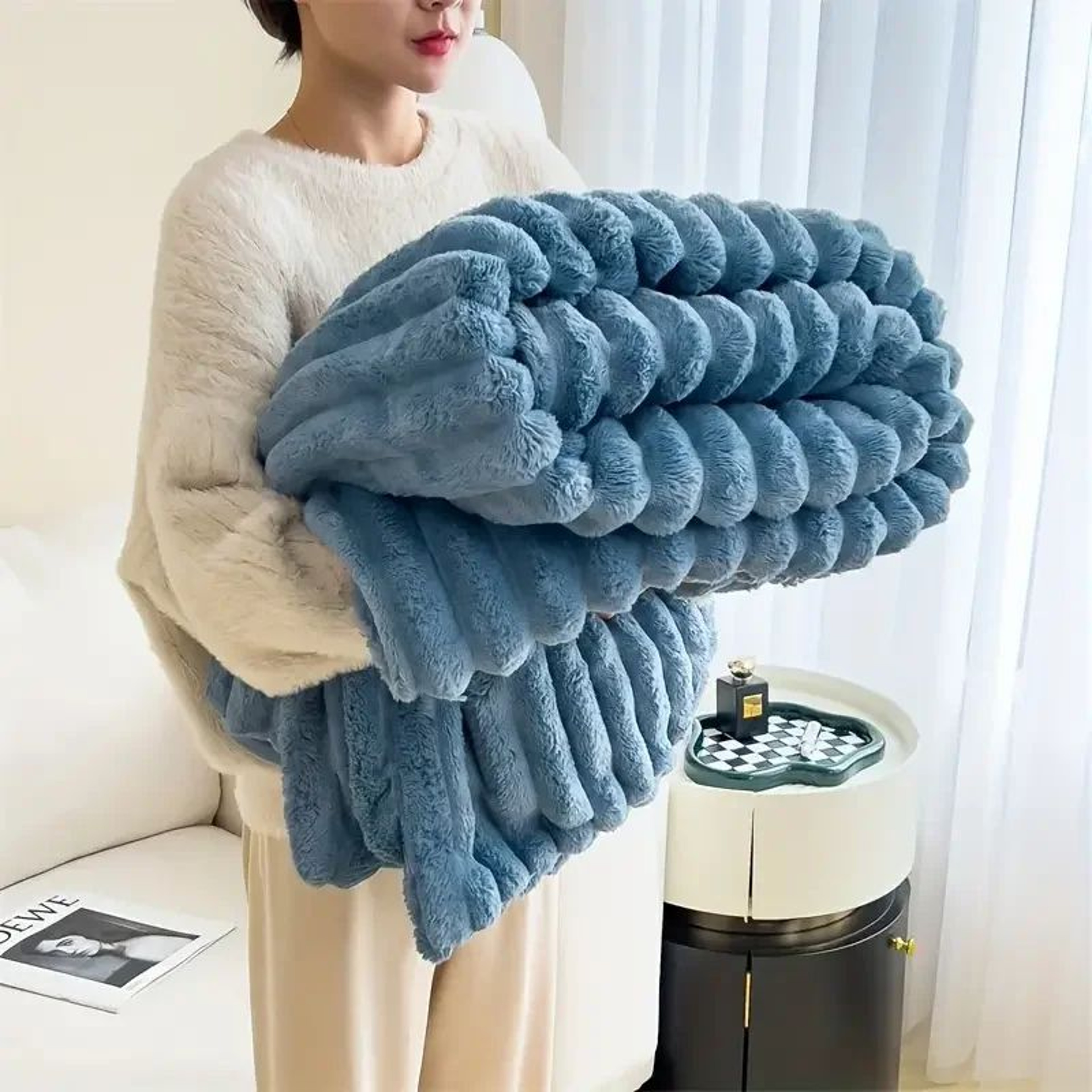 Luxury Rabbit Velvet Thick Warm Winter Throw Blanket 8