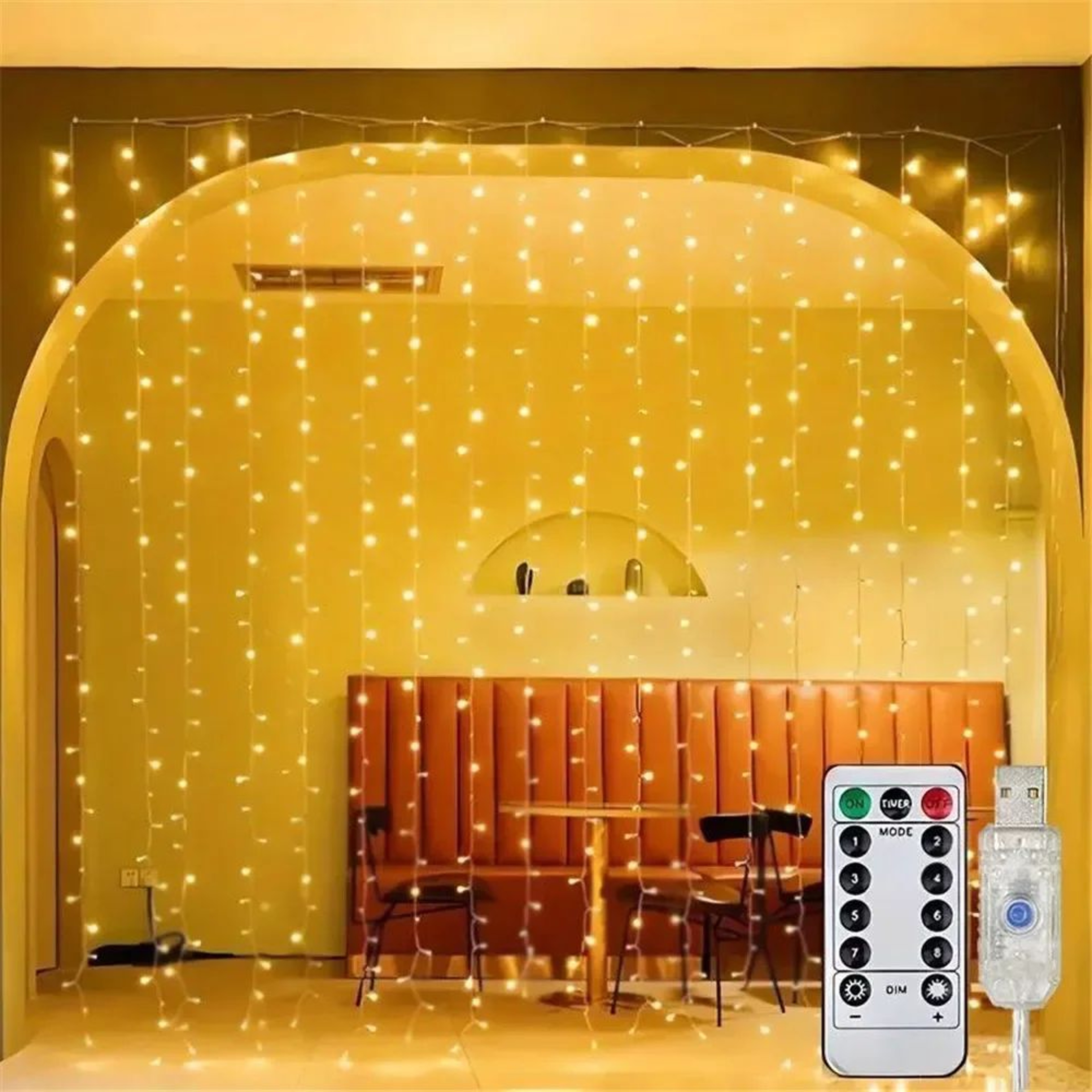 USB LED Curtain Lights With Remote Control 4