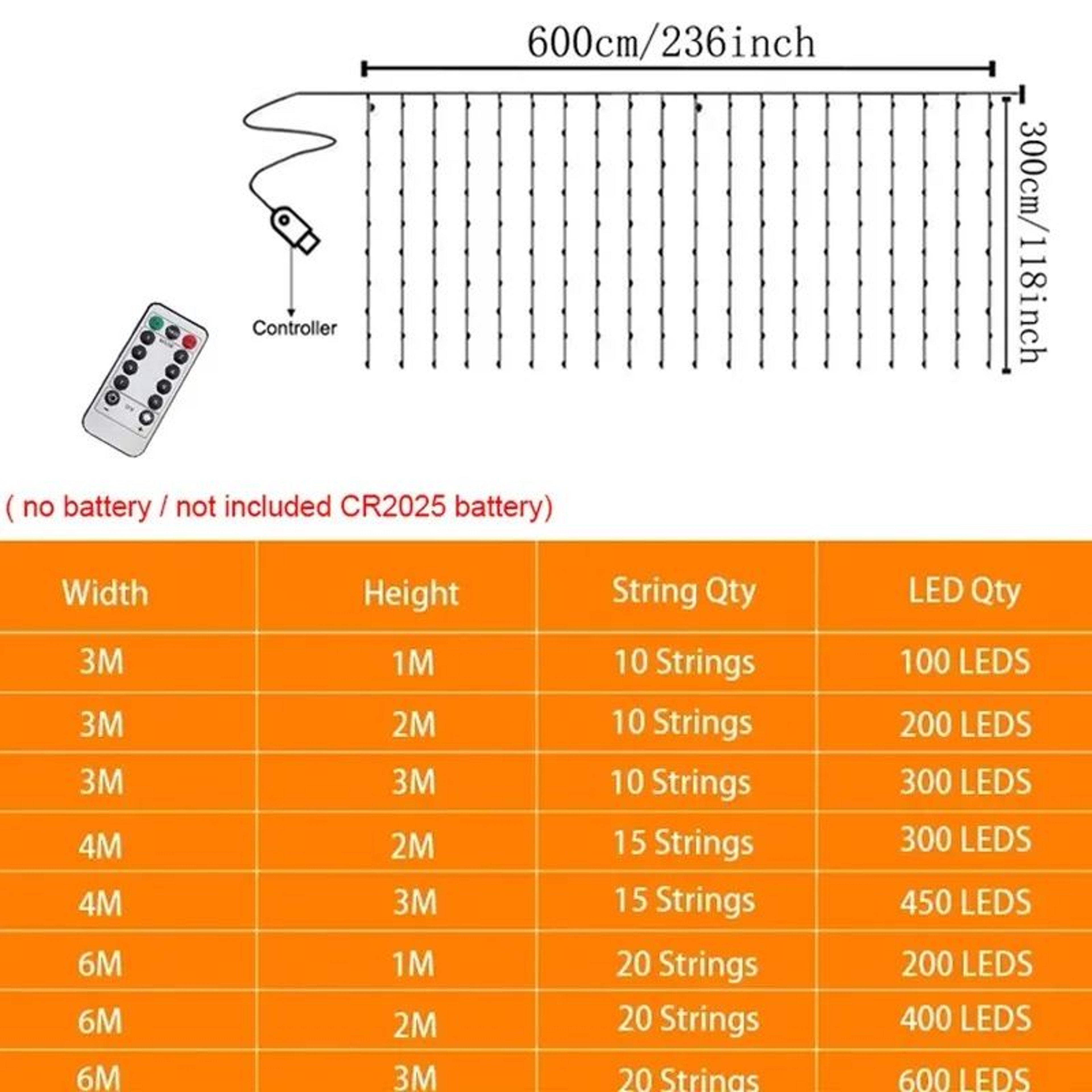 USB LED Curtain String Lights For Party And Holiday Decor 5