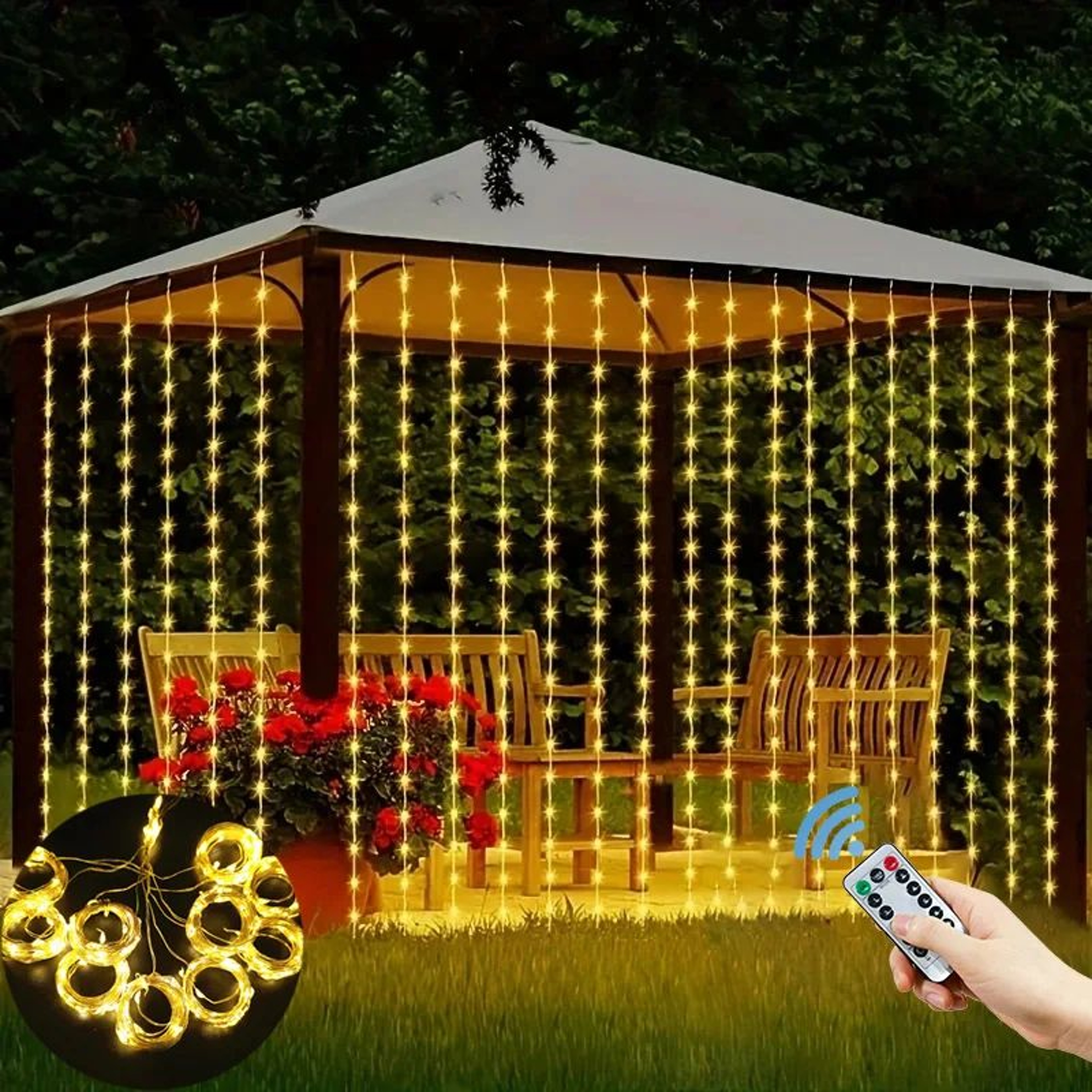 USB LED Curtain String Lights For Party And Holiday Decor 6