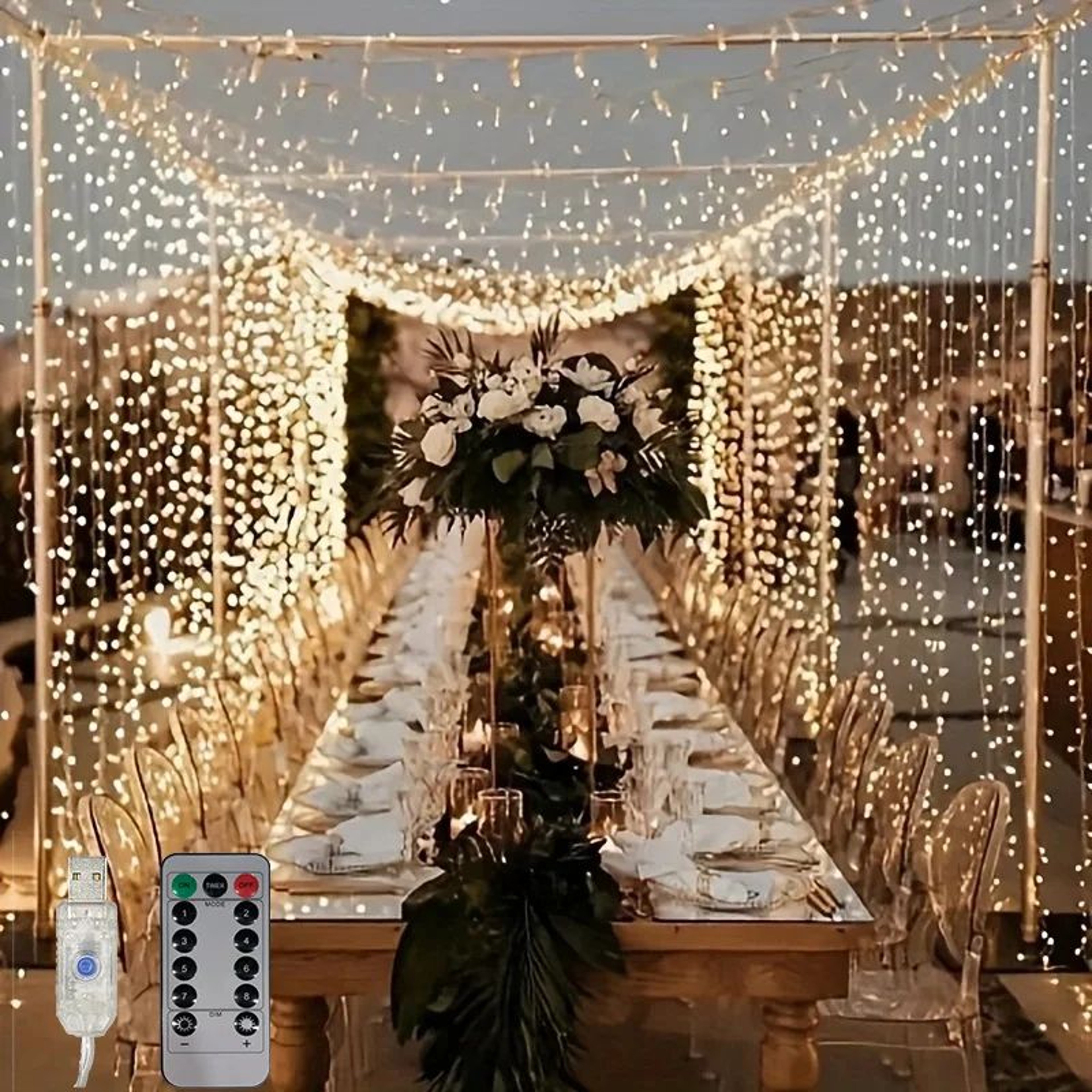 USB LED Curtain String Lights For Holiday Decor 0