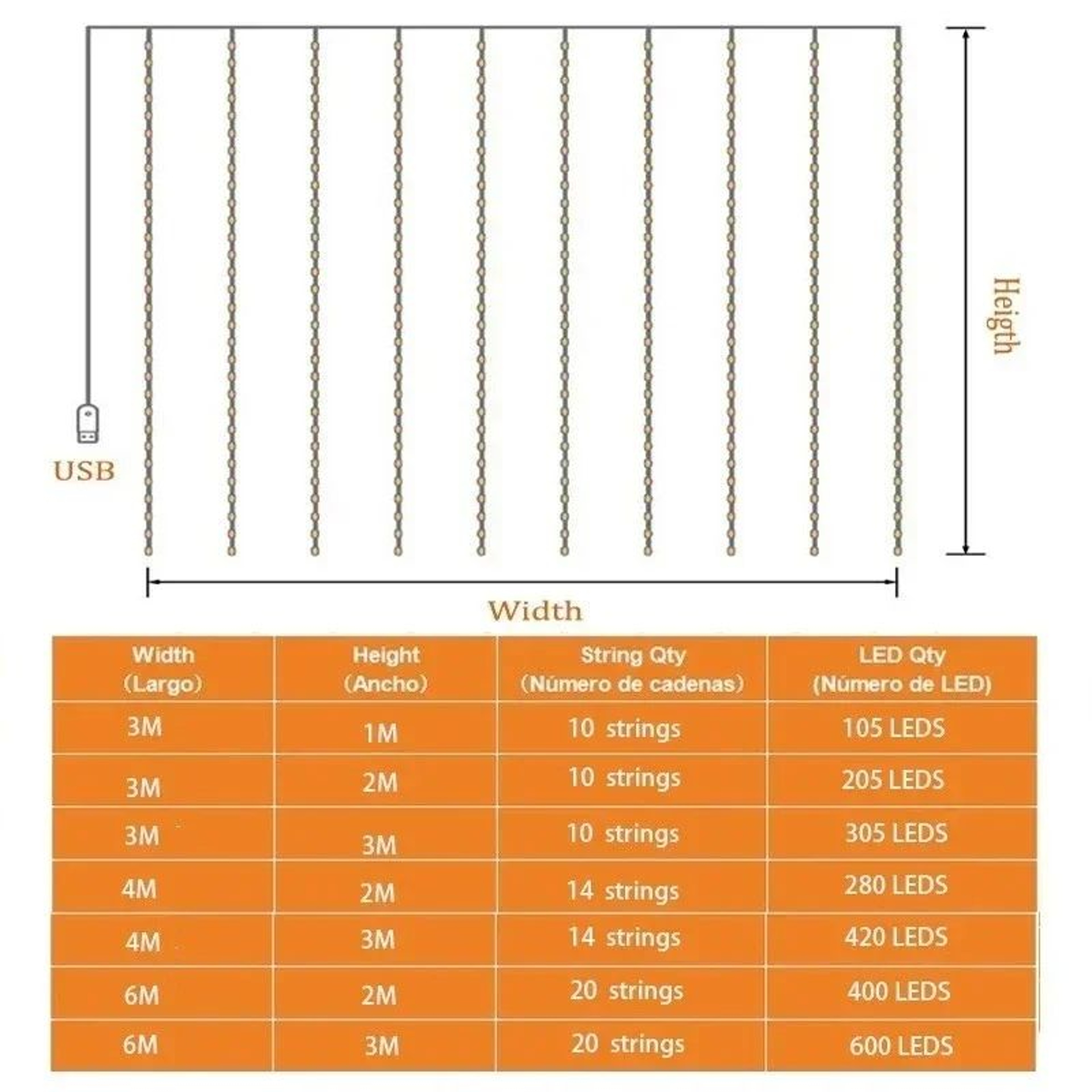 Dimmable LED Curtain Fairy Lights With Remote And Timer 3
