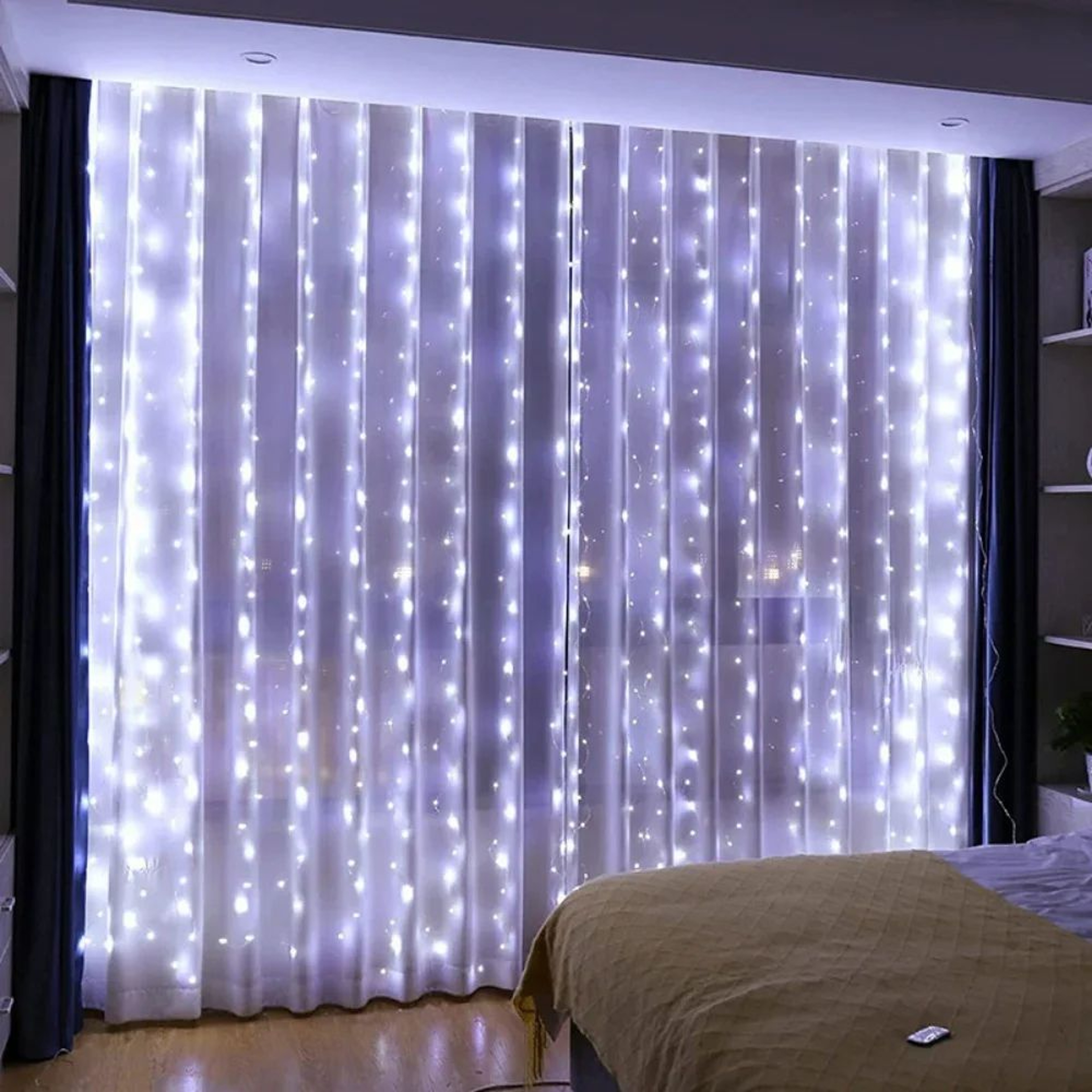 USB LED Curtain String Lights With Remote Control For Bedroom Living Room Decor 7