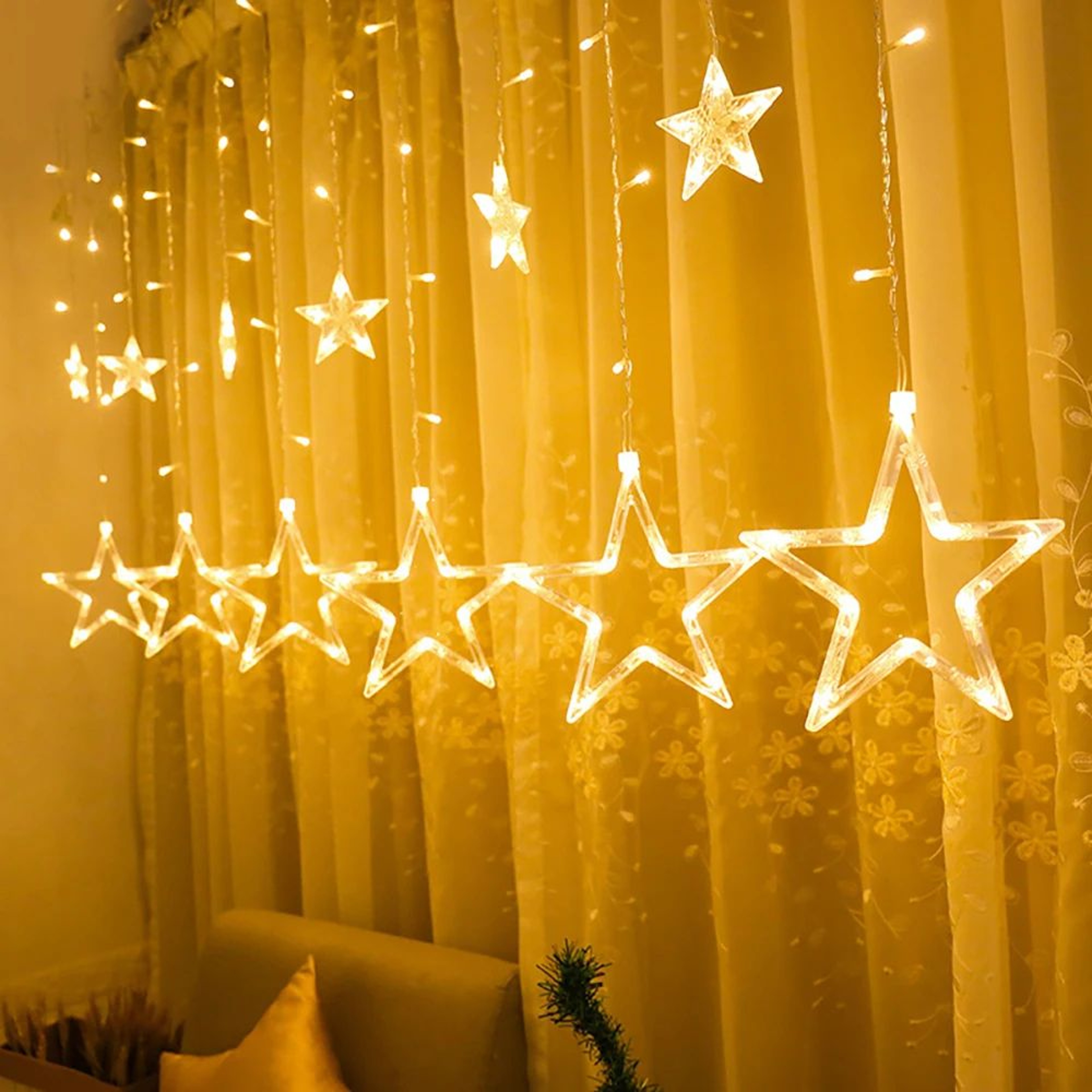 138 LED Star Curtain String Lights With 8 Modes 5